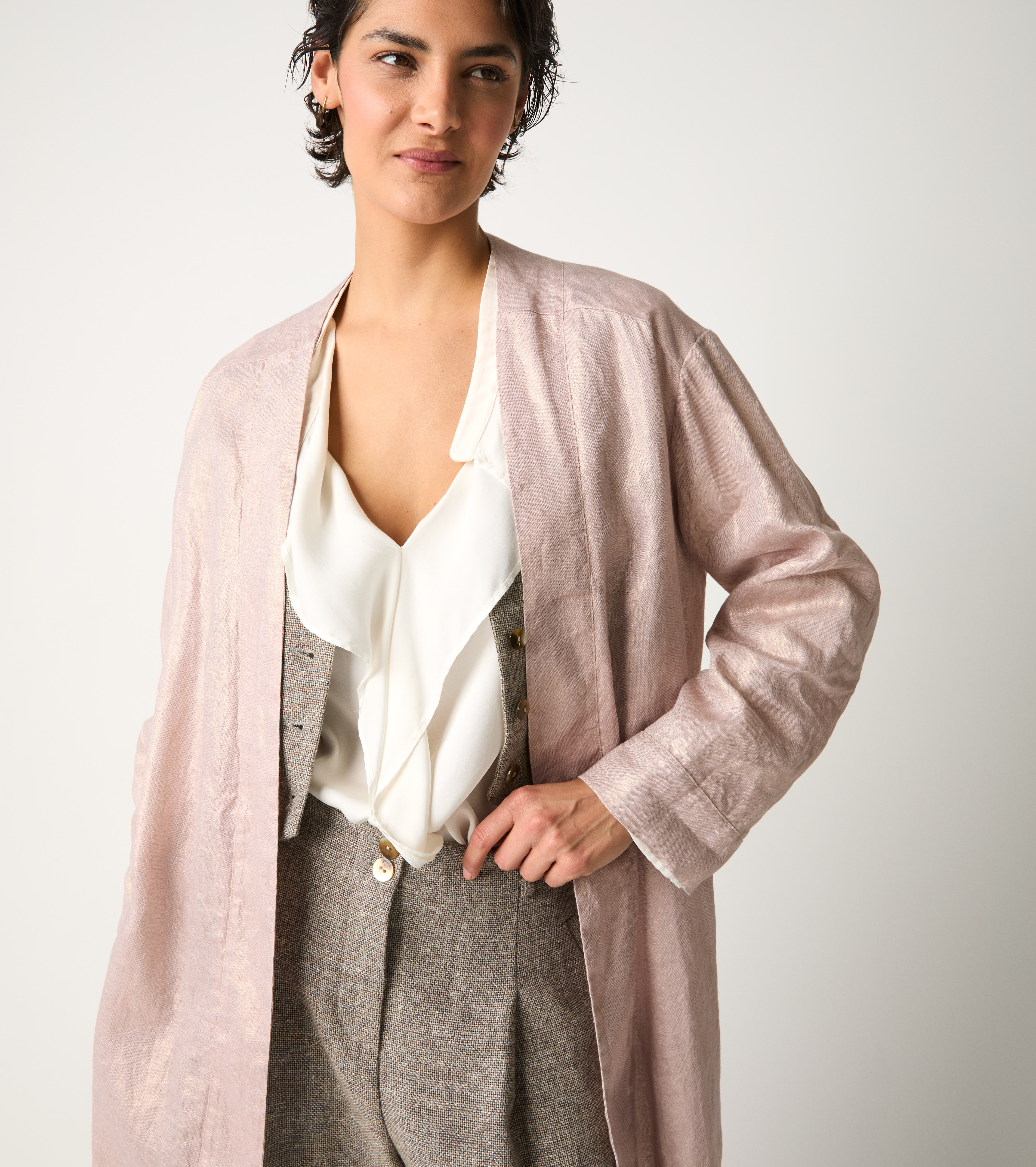 Kimono jacket with long sleeves shade