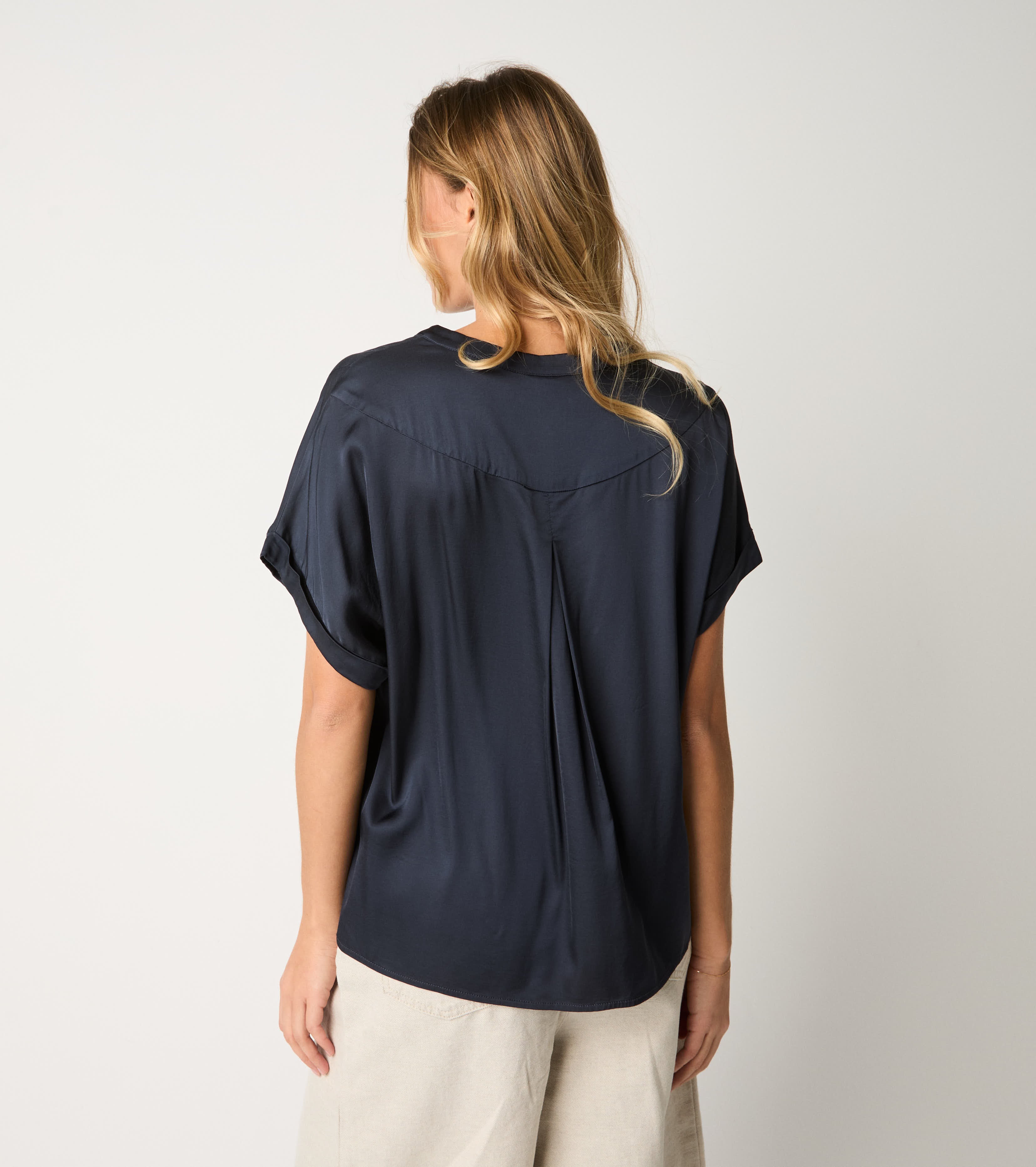 Blusa con maniche corte blu