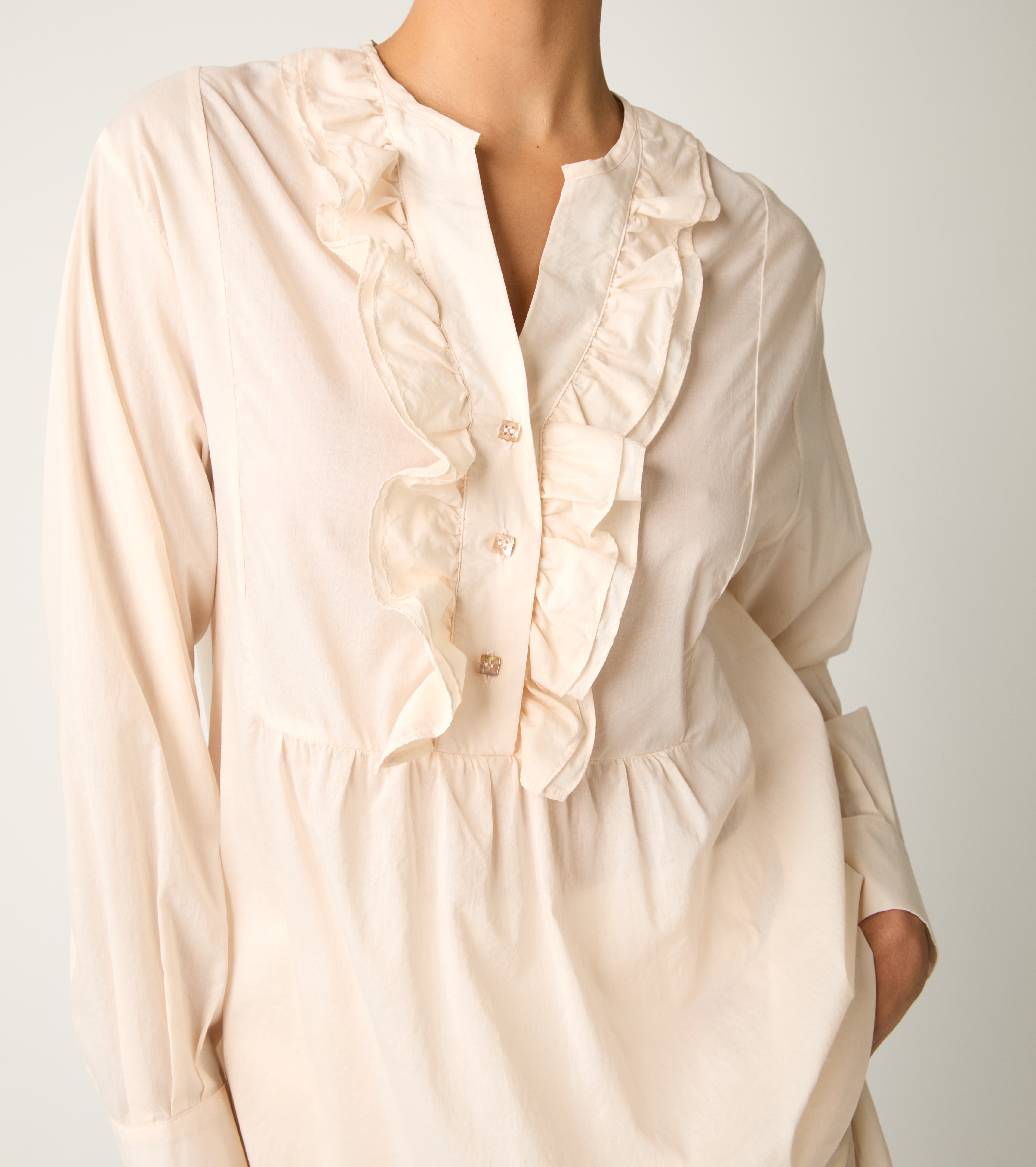 Salina buttoned and ruffled blouse
