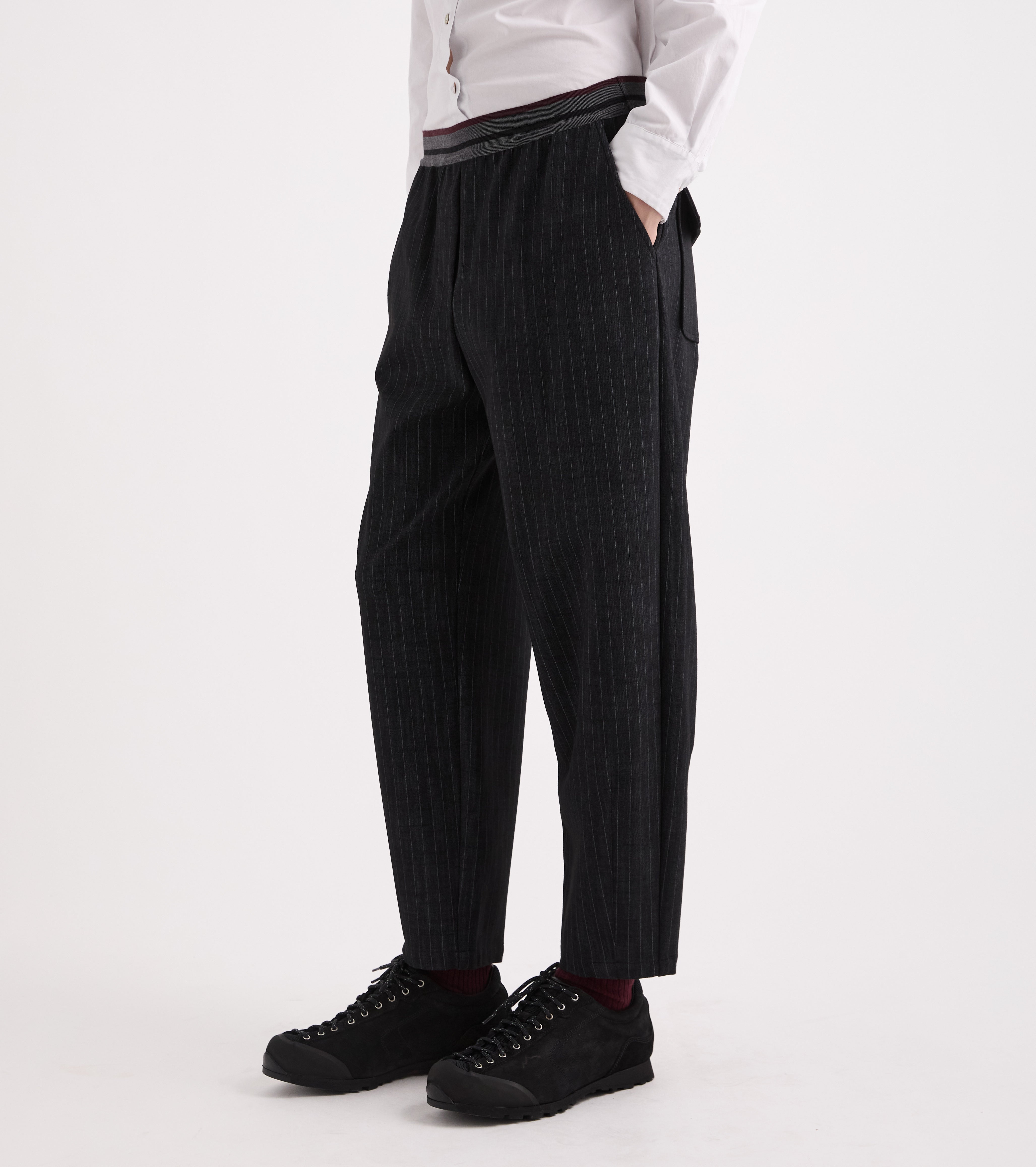 Pantaloni cropped con fascia elastica blue
