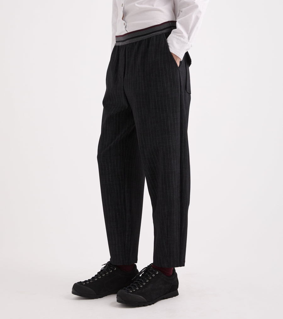Pantaloni cropped con fascia elastica lavagna