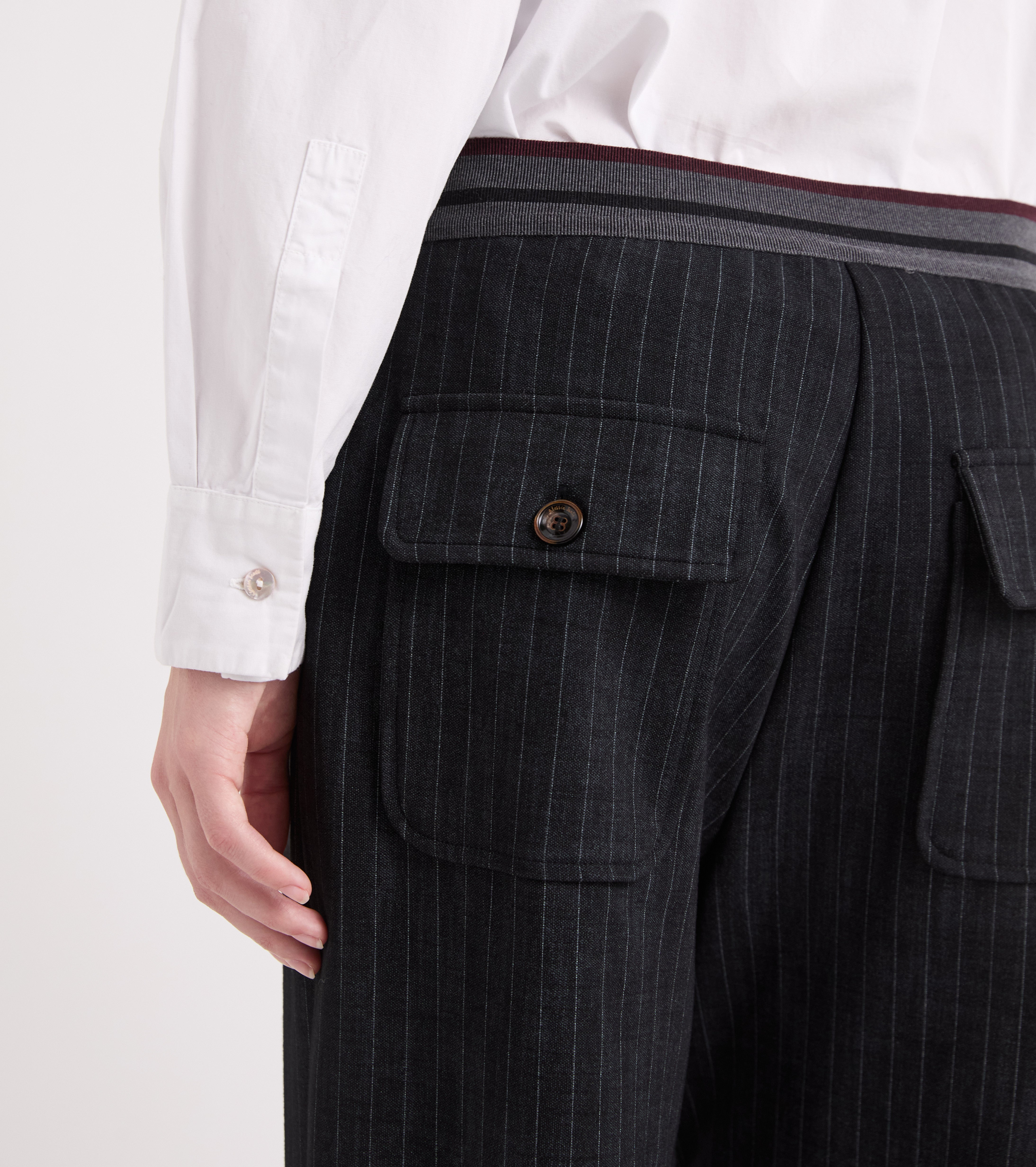 Pantaloni cropped con fascia elastica blue