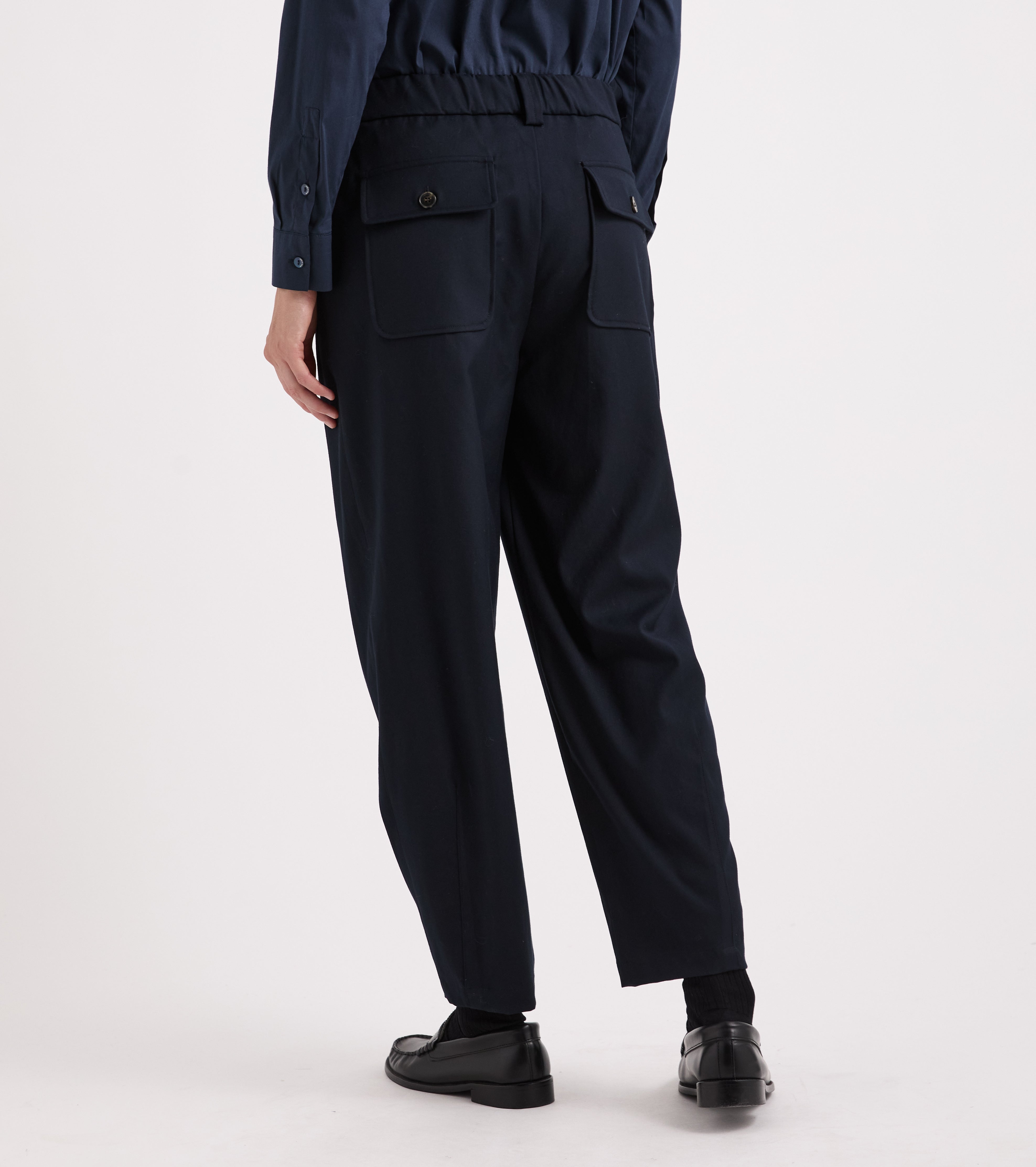 Pantaloni stretch con elastico in vita navy