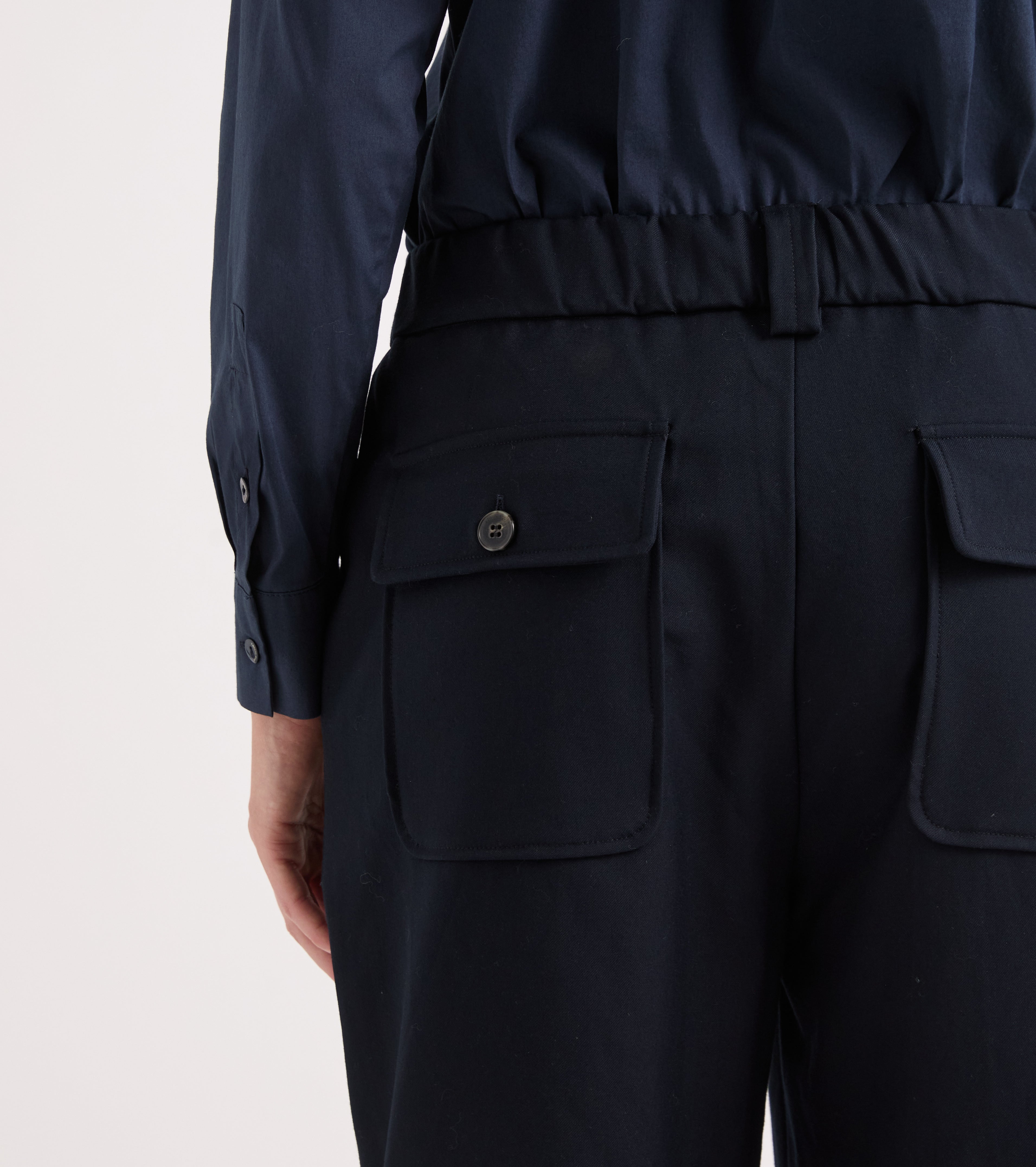 Pantaloni stretch con elastico in vita navy