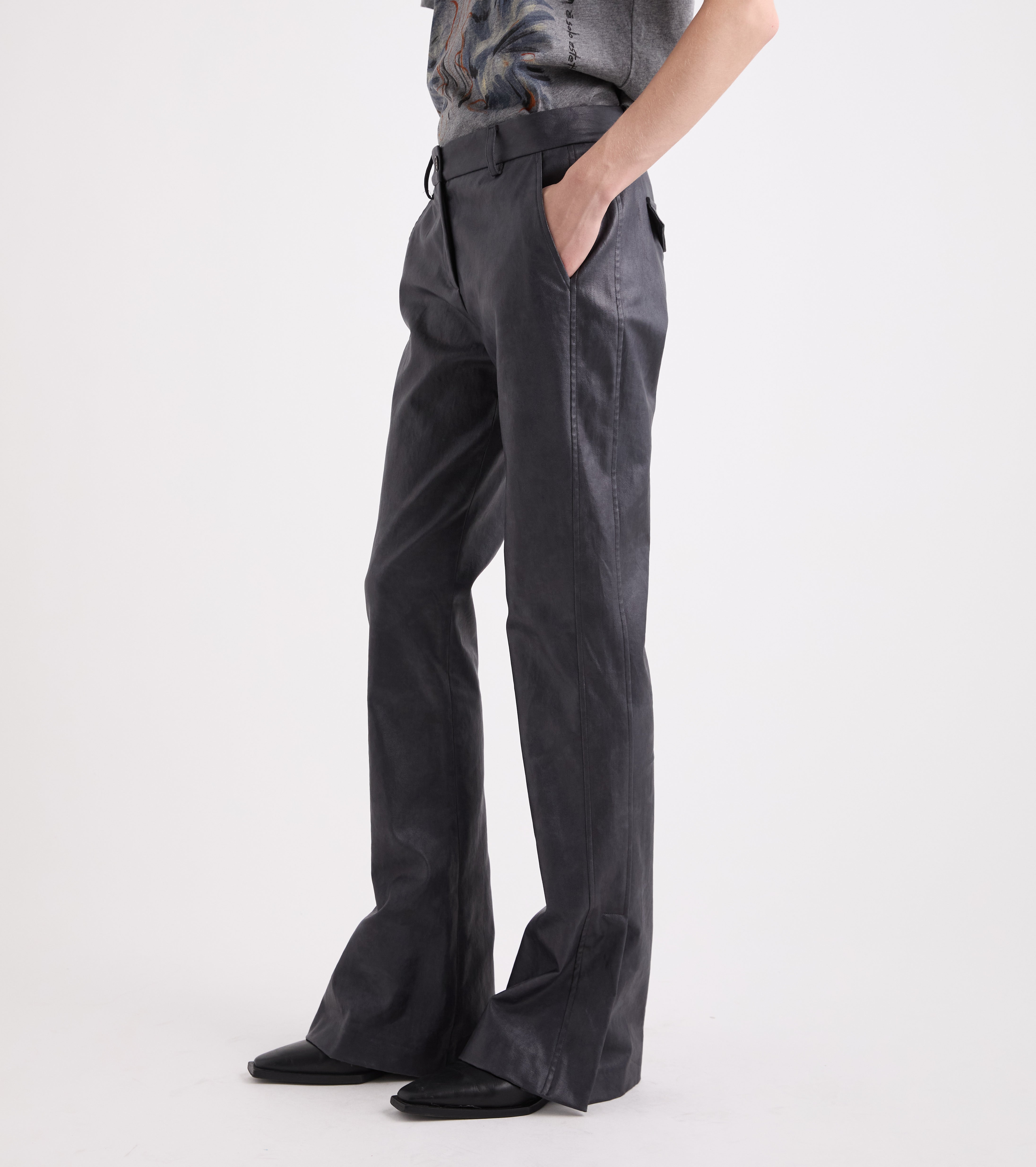 Pantaloni flare con spacchi al fondo multicolor