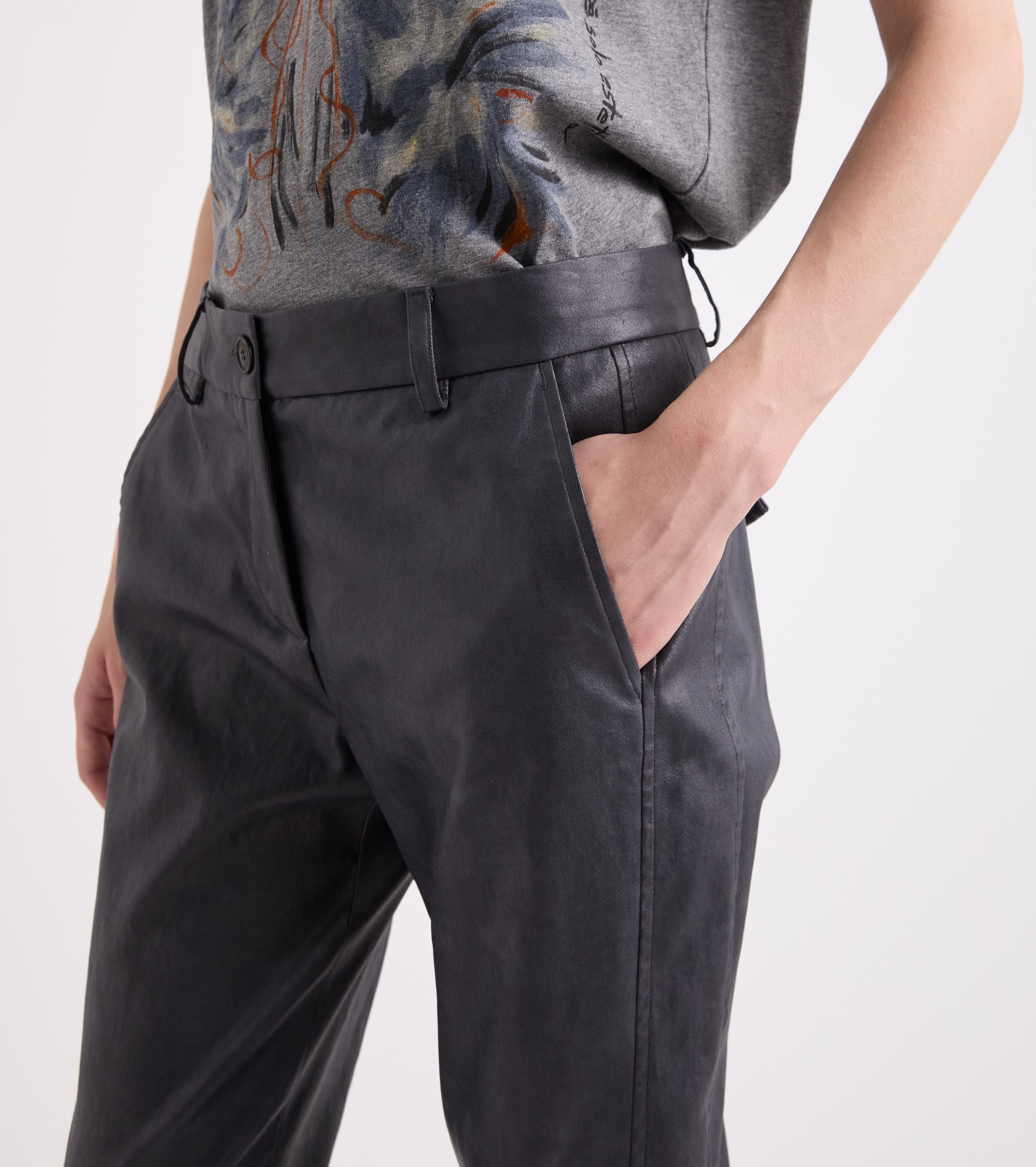 Pantaloni flare con spacchi al fondo multicolor