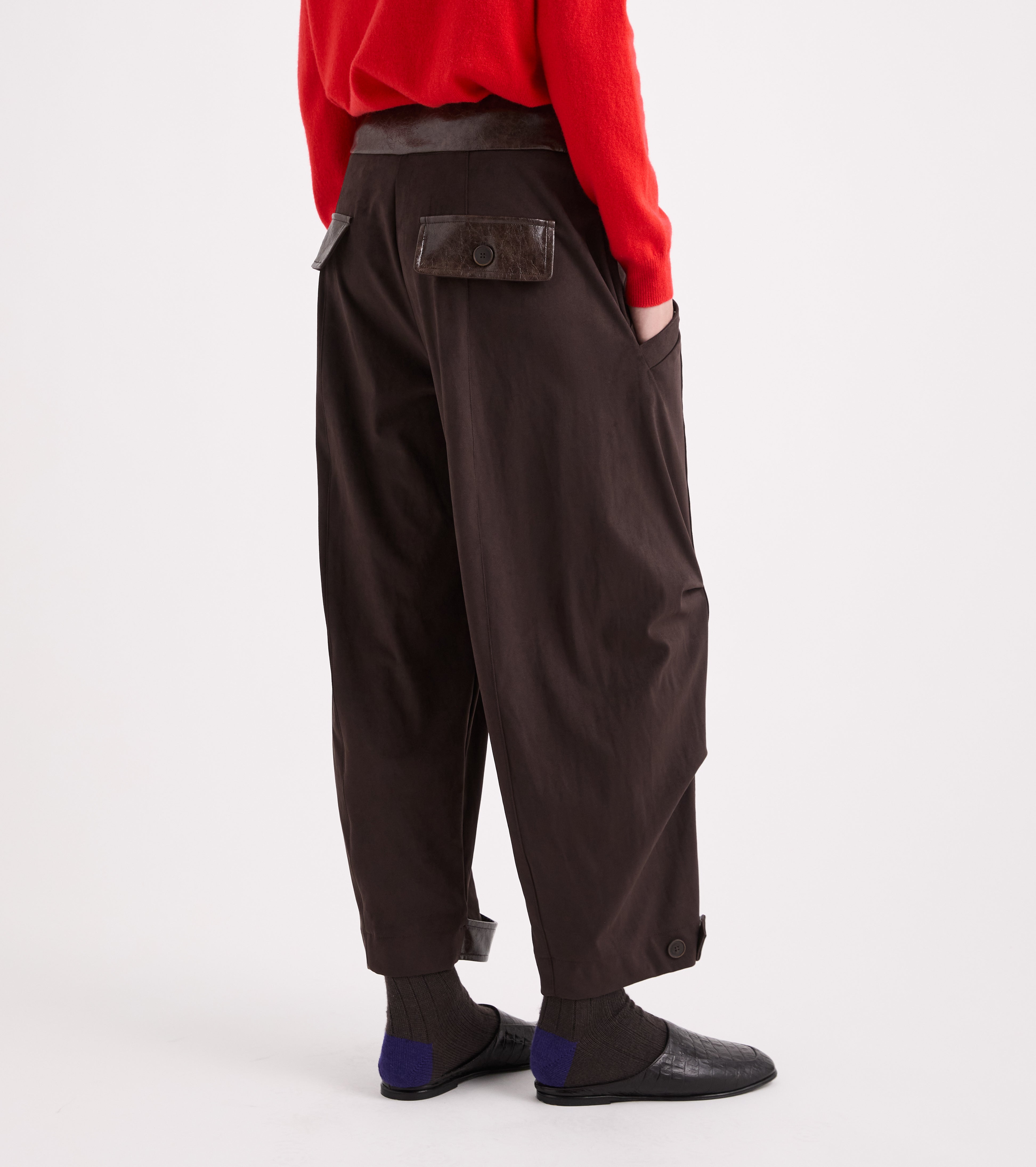Pantaloni balloon con pinces multicolor
