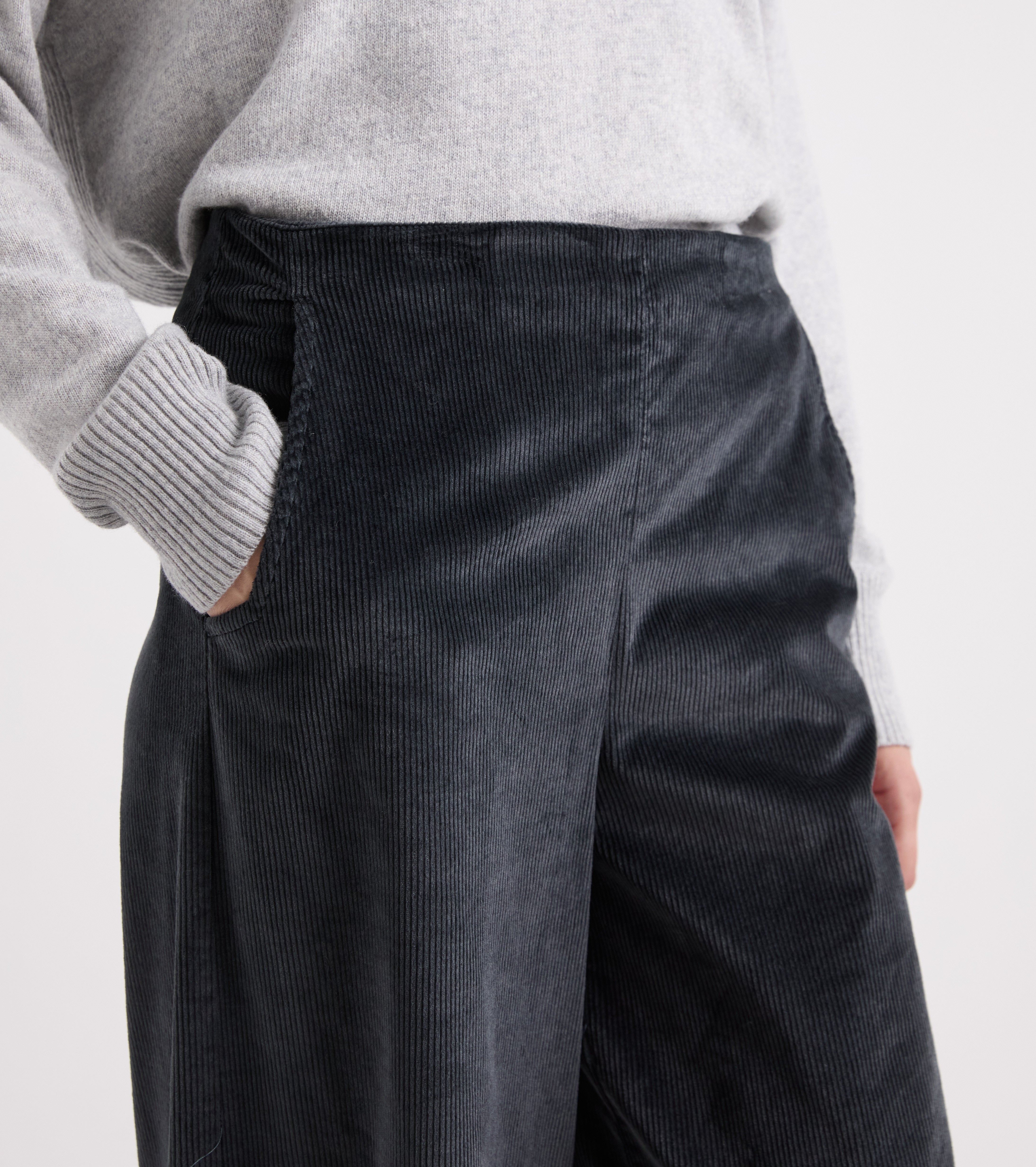 Pantaloni a palazzo in velluto di cotone multicolor
