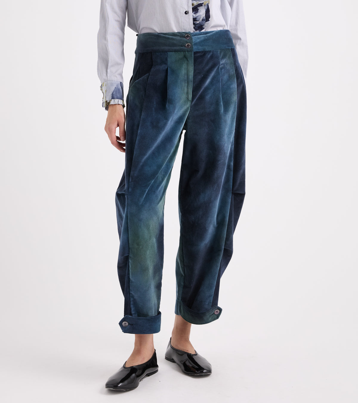 Pantaloni cropped in cotone multicolor multicolor