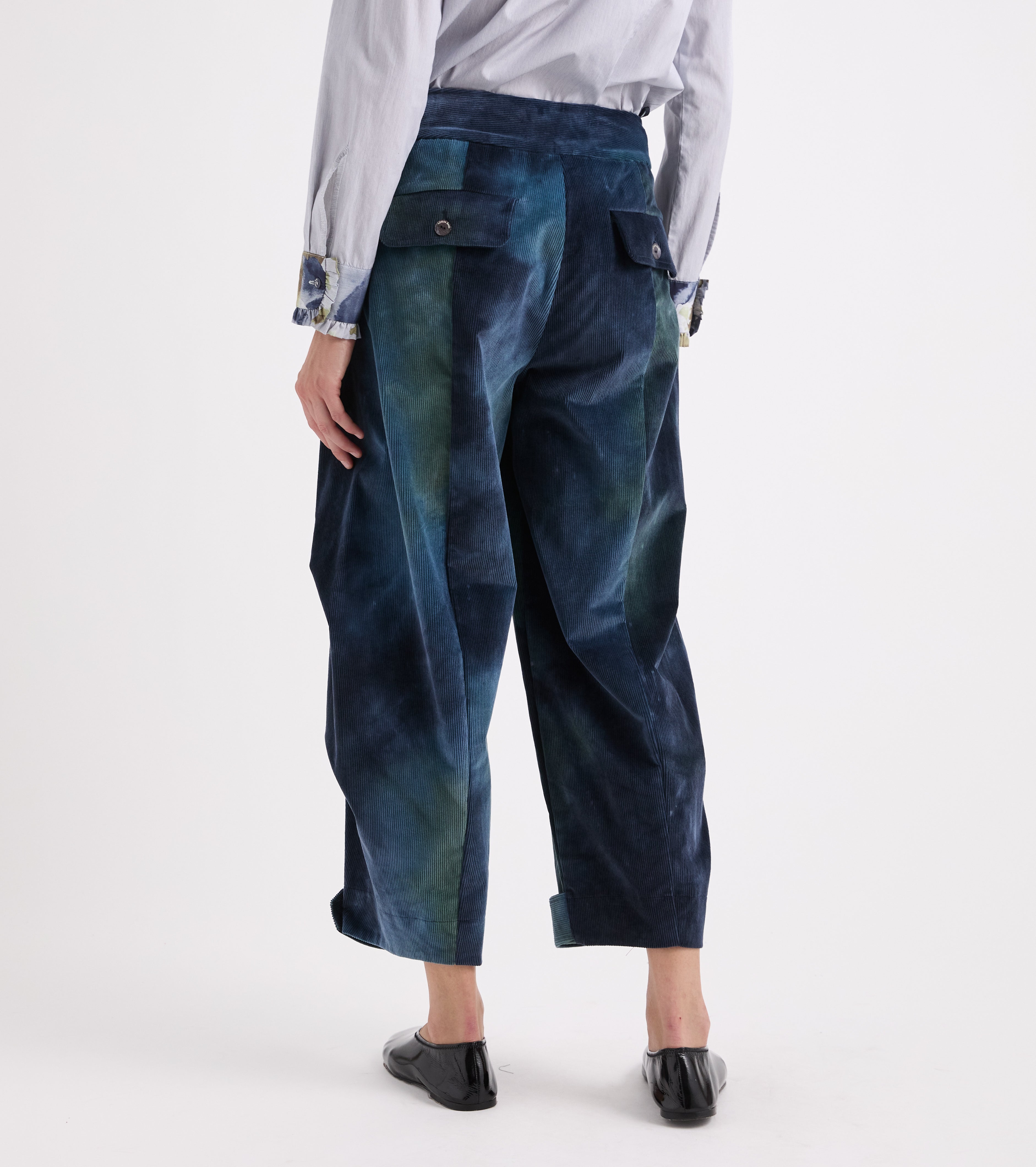 Pantaloni cropped in cotone multicolor multicolor