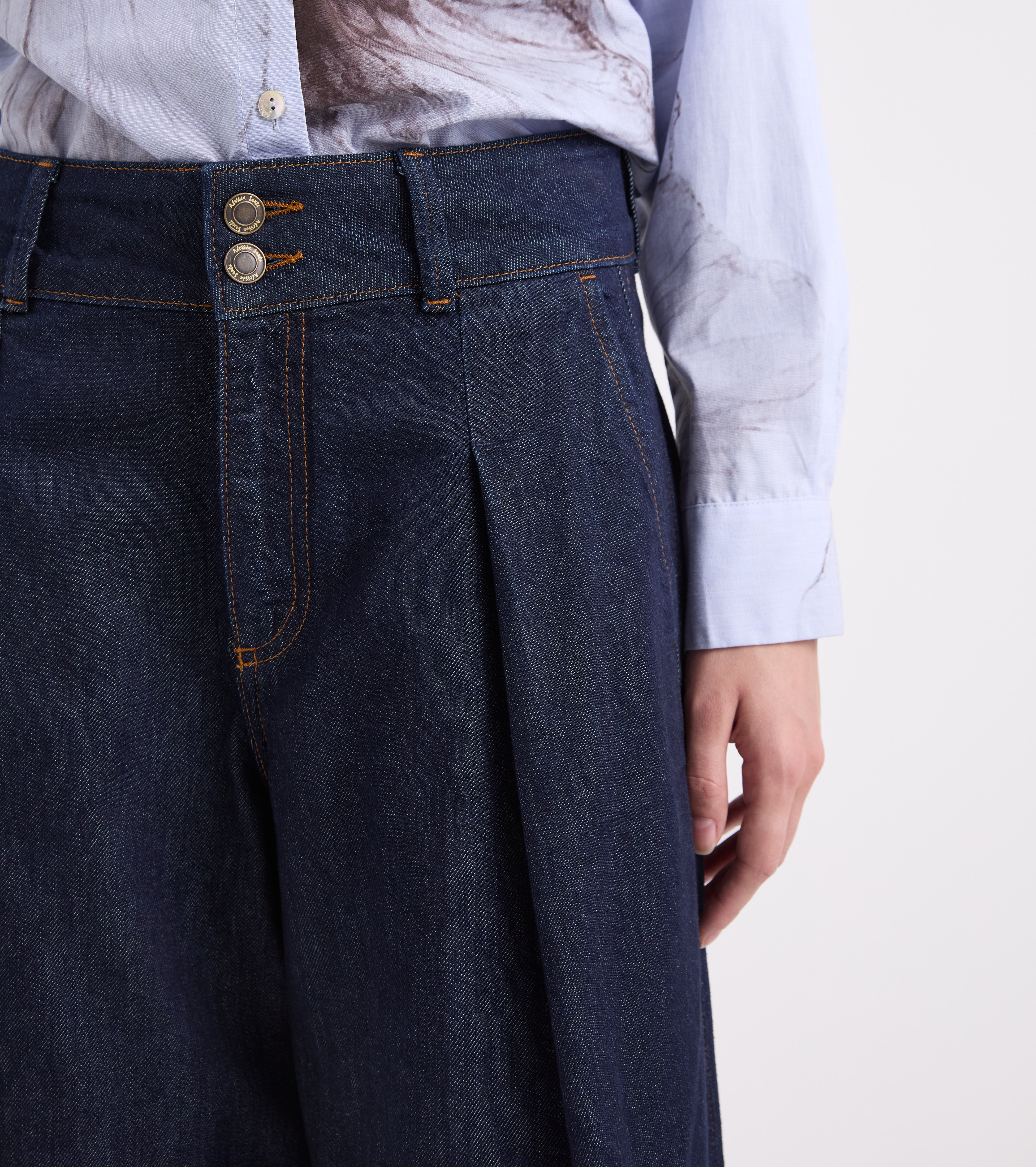 Jeans a palazzo in cotone nero