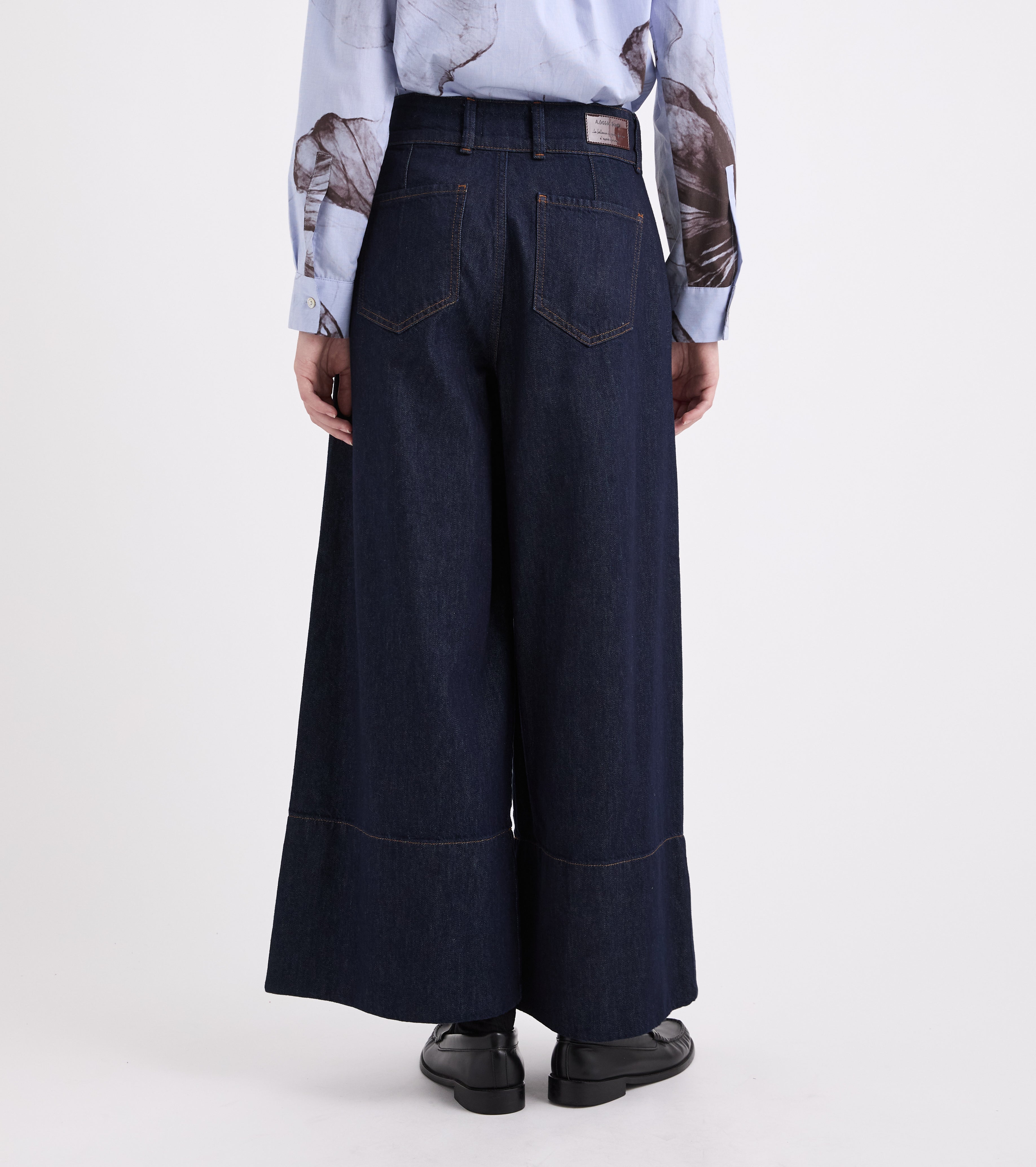Jeans a palazzo in cotone