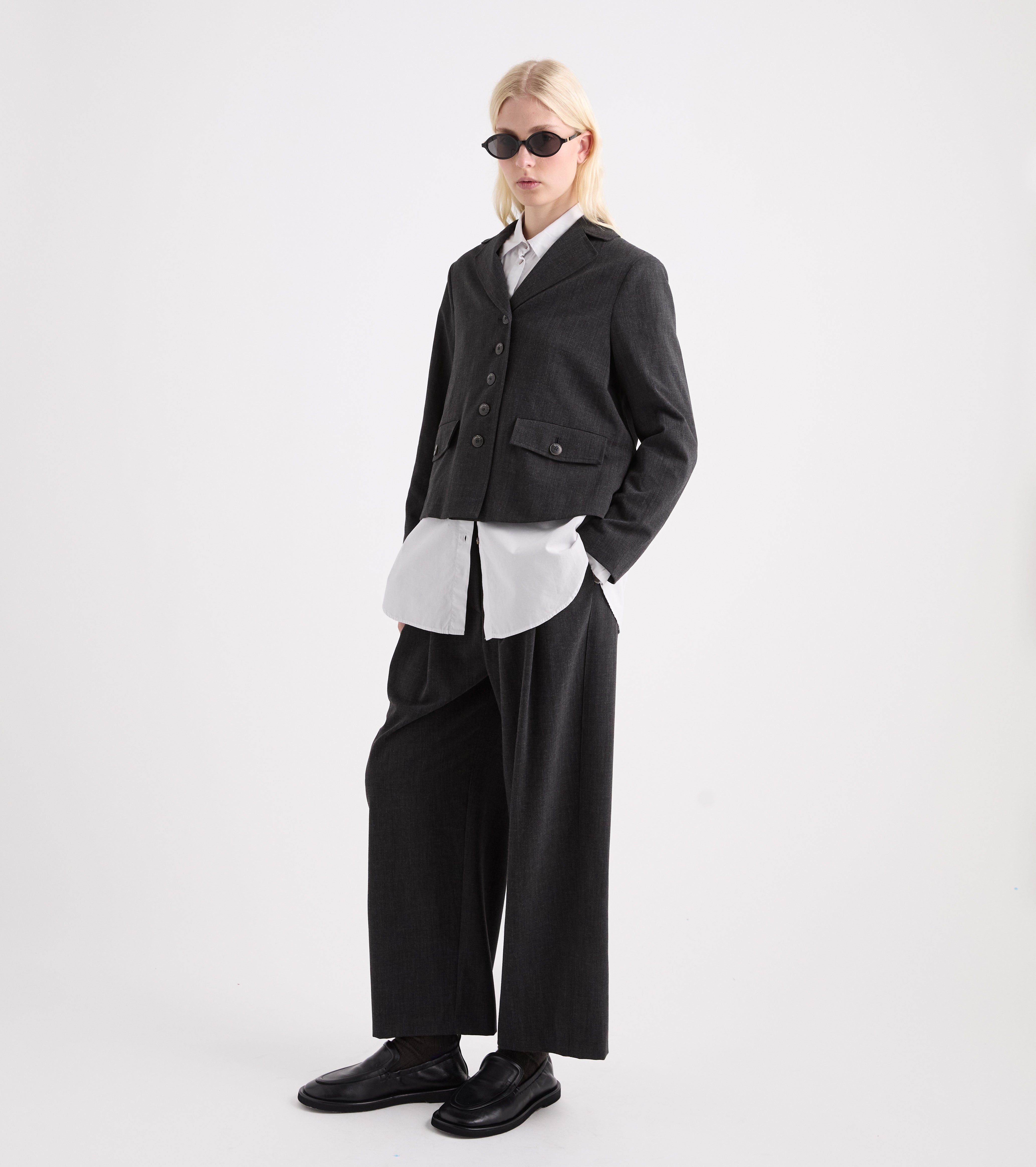 Giacca monopetto in viscosa stretch marrone