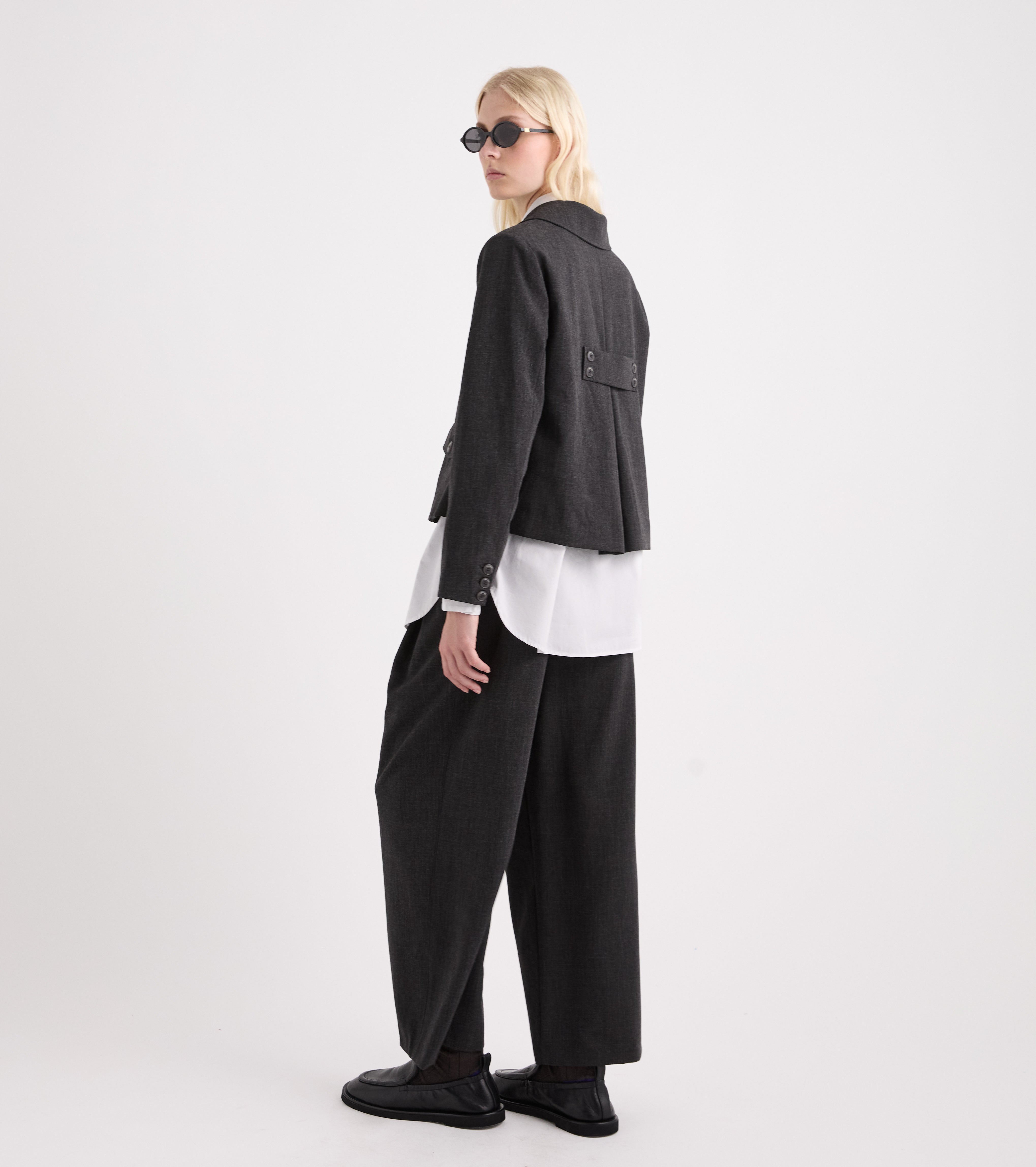 Giacca monopetto in viscosa stretch marrone