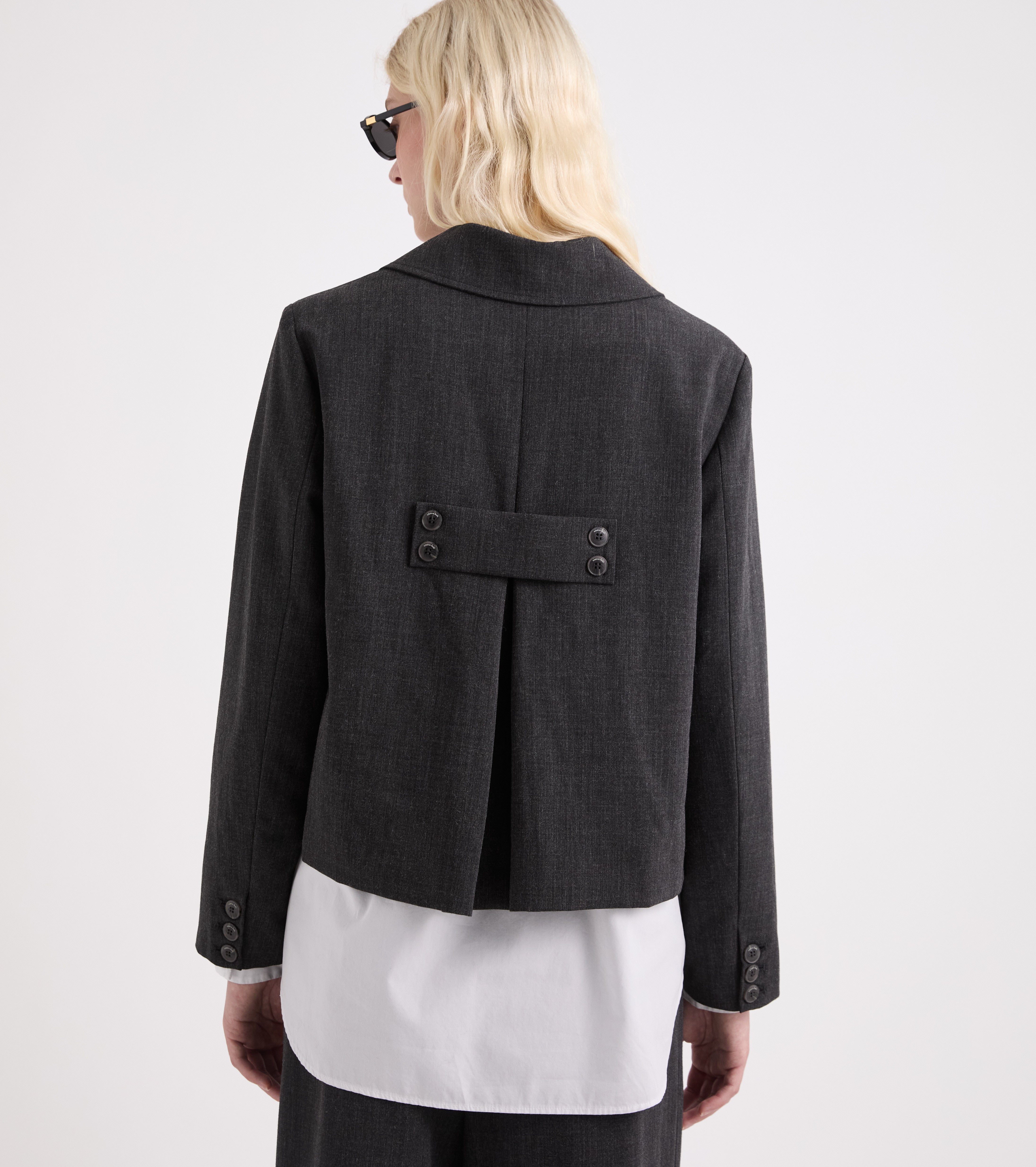 Giacca monopetto in viscosa stretch marrone
