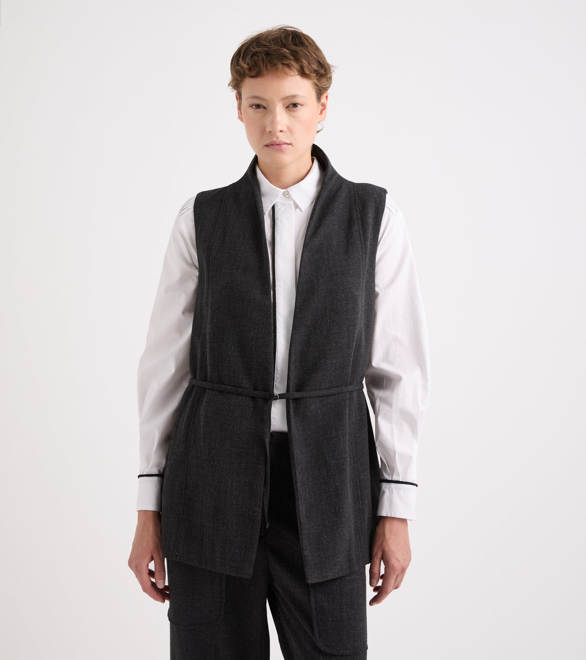 Gilet in viscosa stretch nero