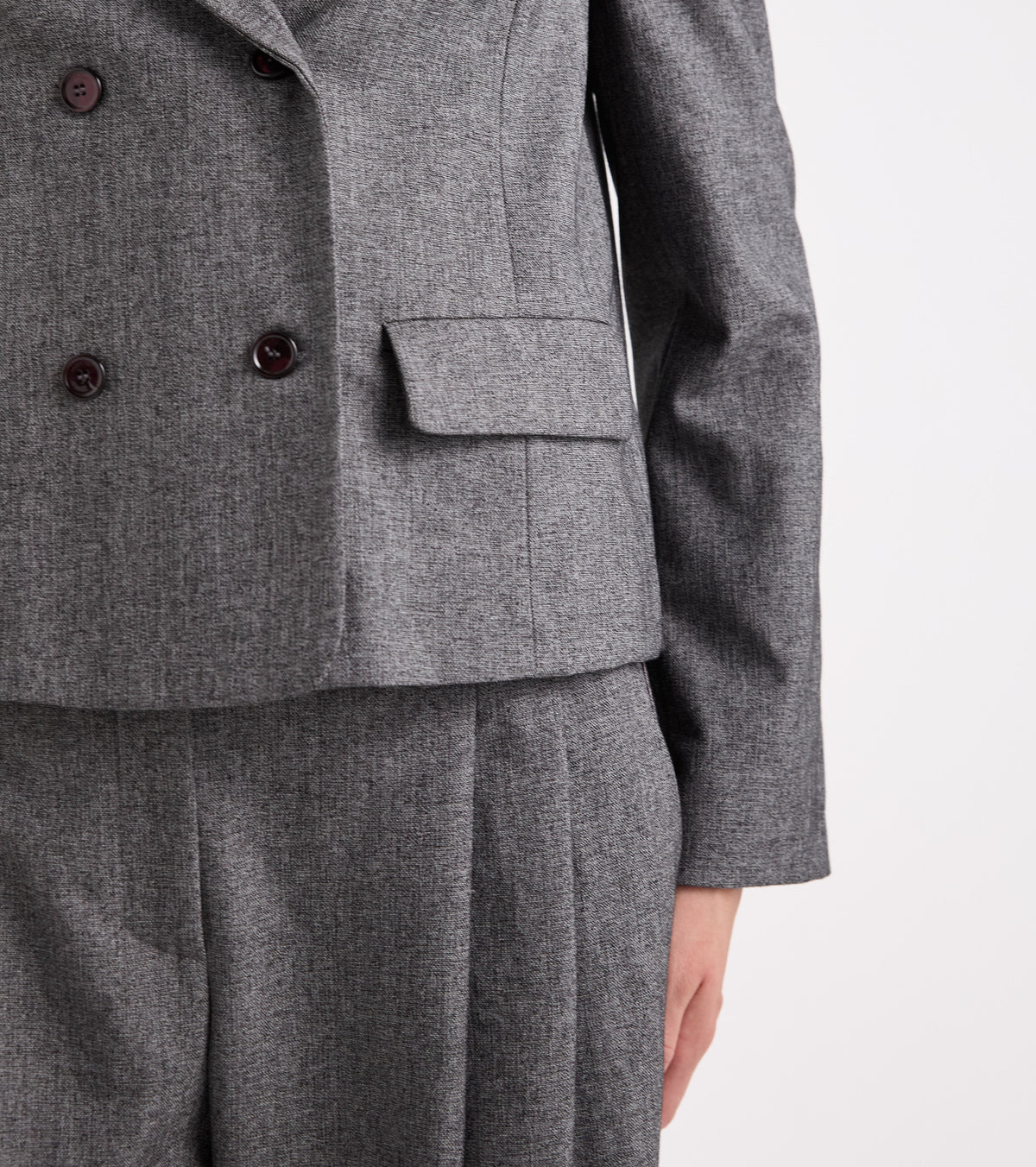 Blazer in viscosa con revers classico grigiia