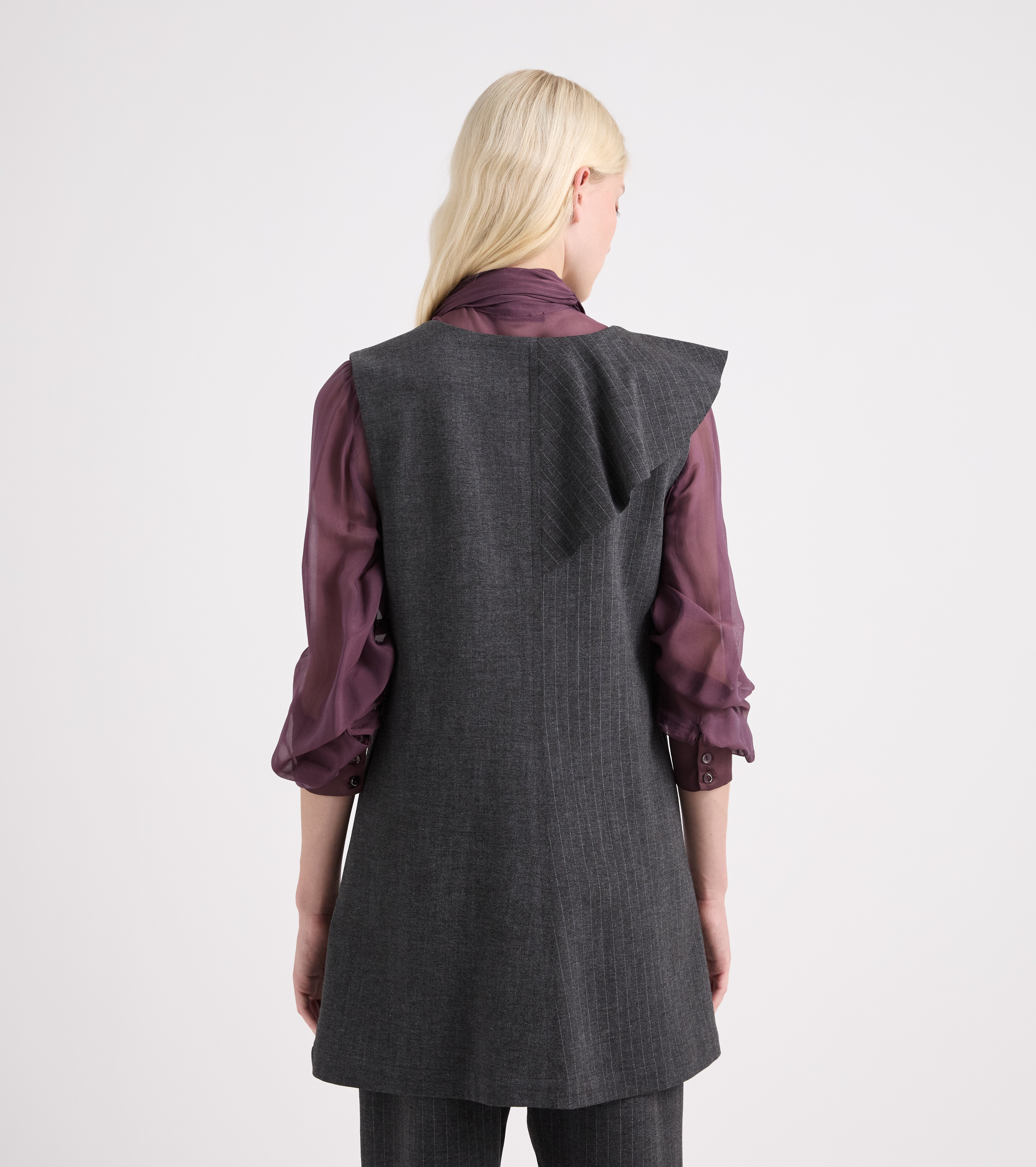 Gilet in viscosa con scollo a V bordeaux