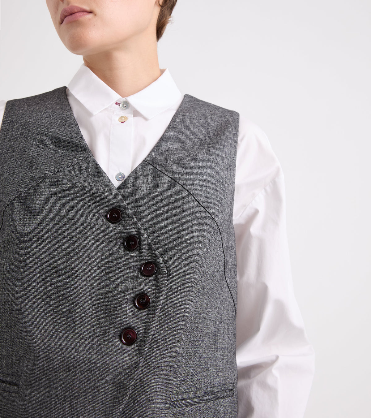 Gilet stretch con scollo a V bordeaux