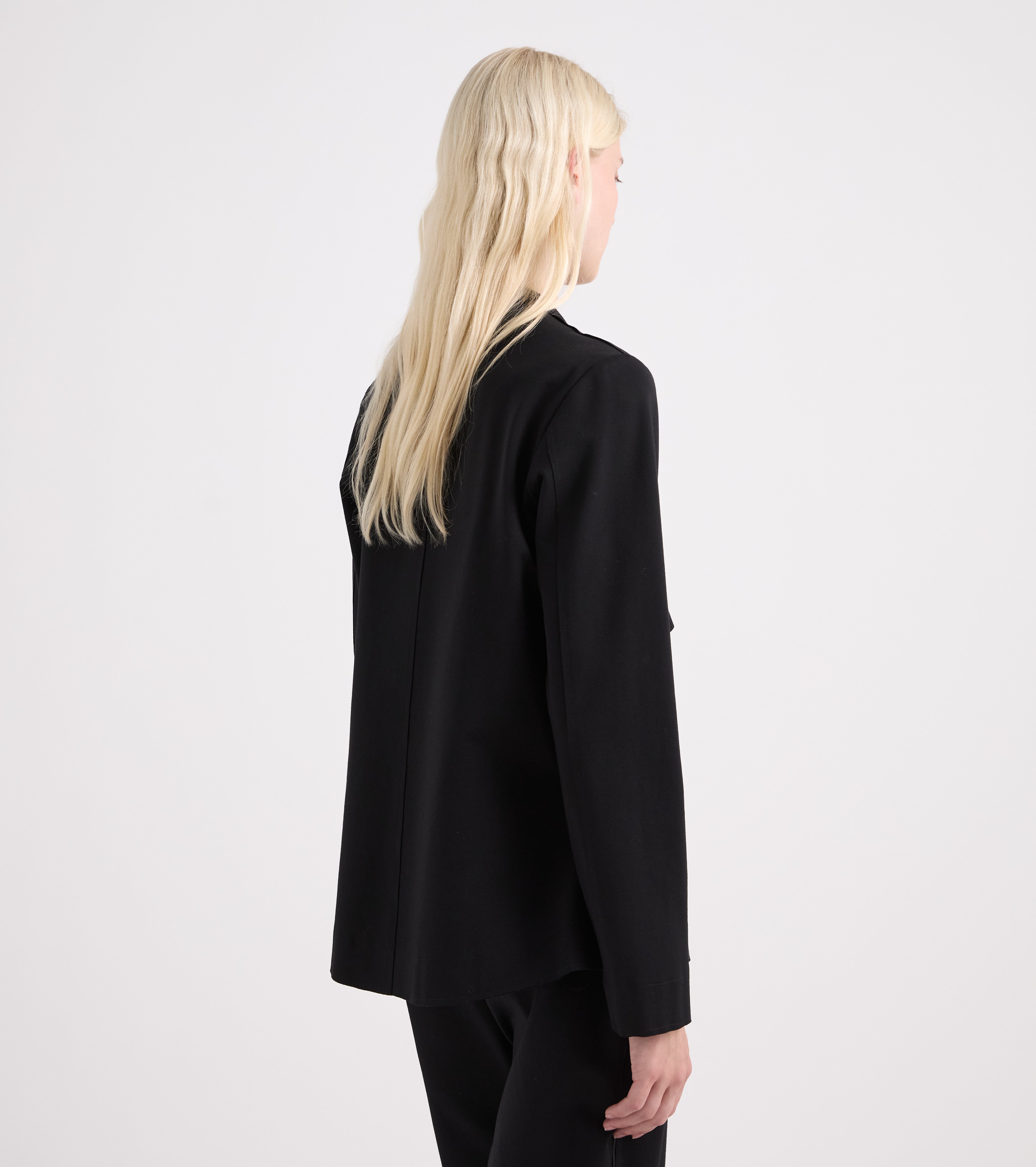Giacca stretch con zip nero diamante