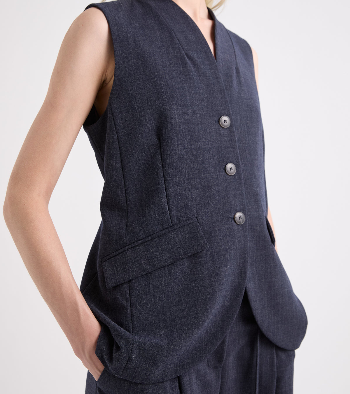 Gilet stretch con scollo a V bordeaux