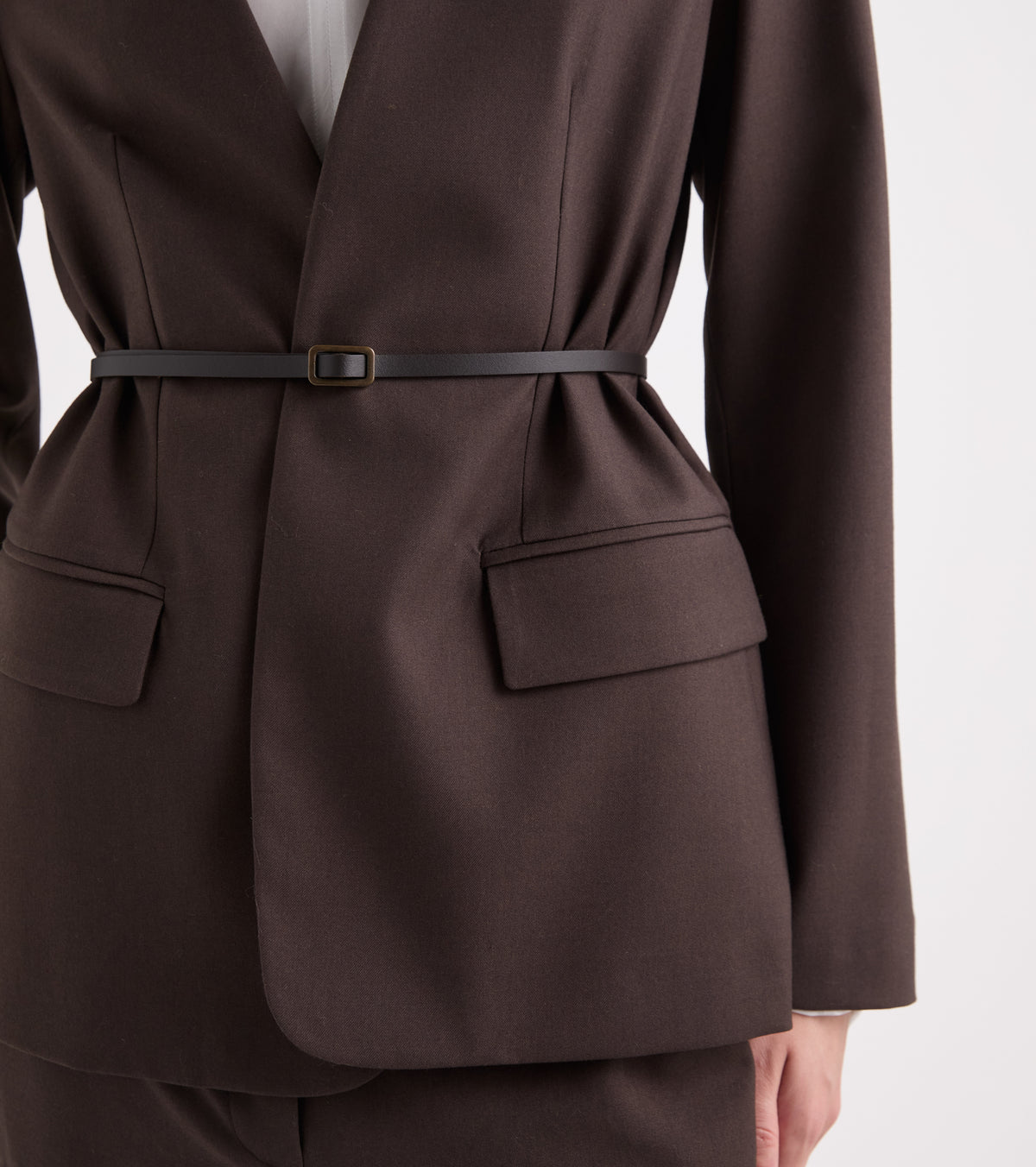 Giacca stretch con scollo a V blue