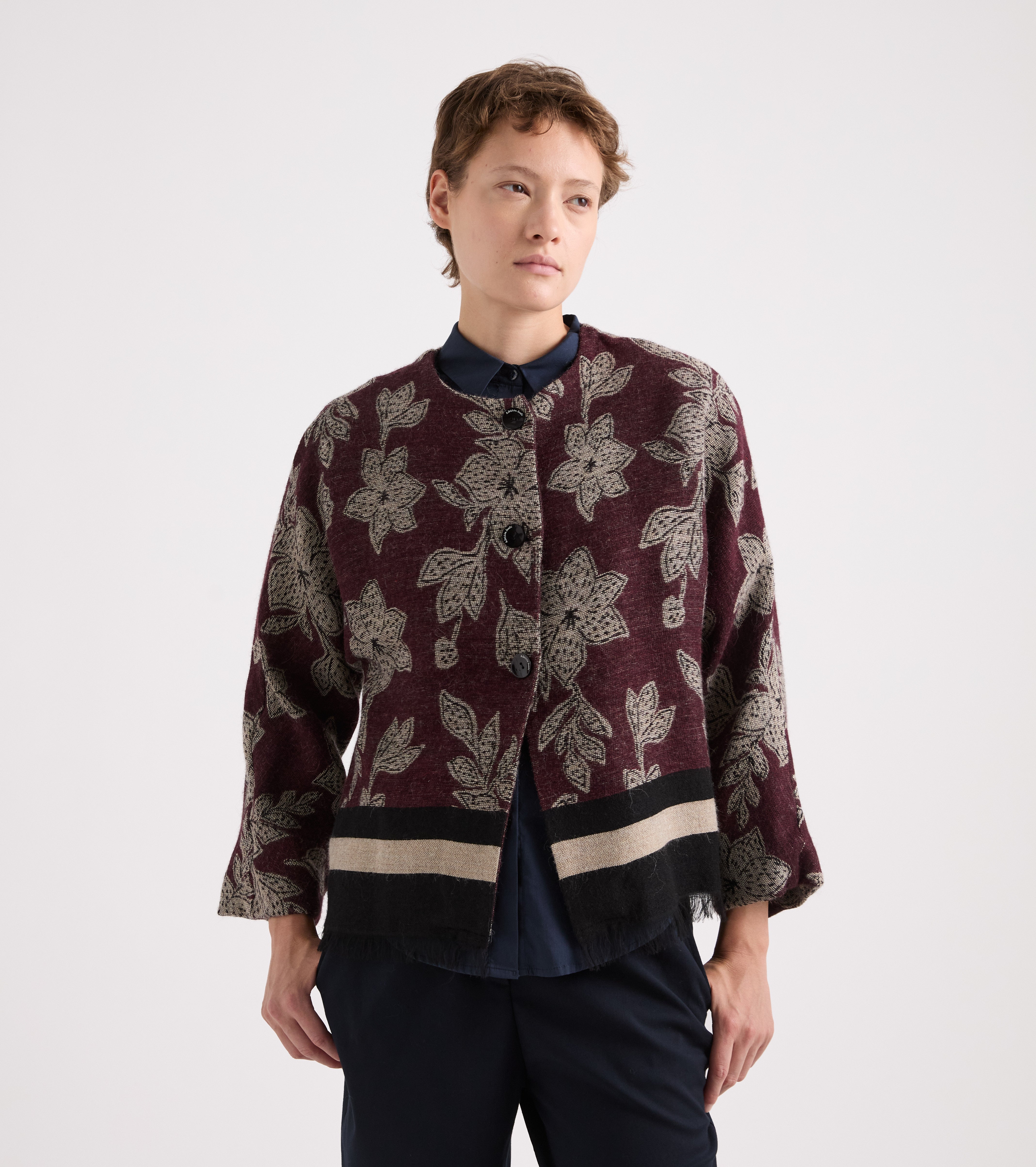 Giacca jacquard con bottoni blue