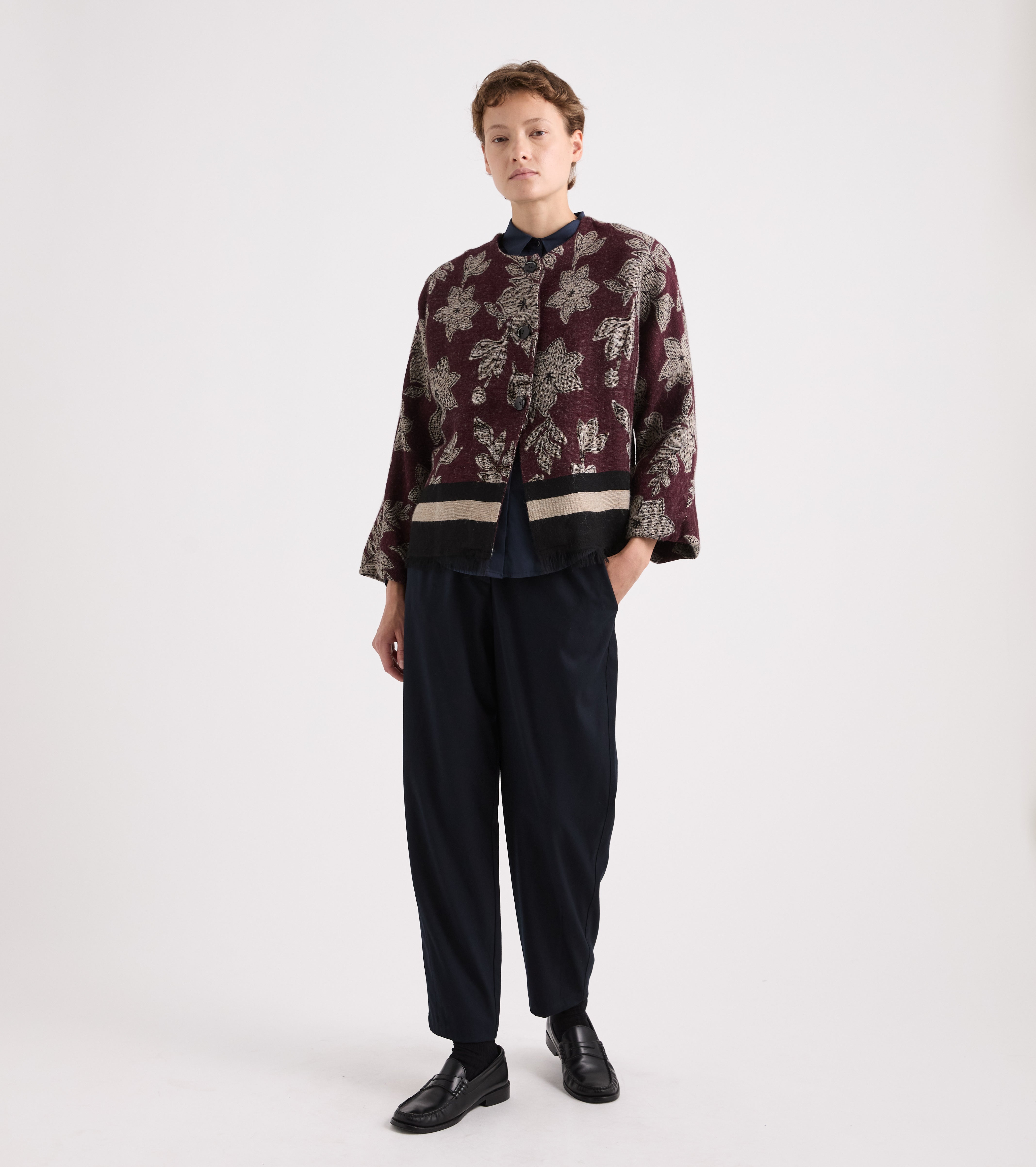 Giacca jacquard con bottoni blue
