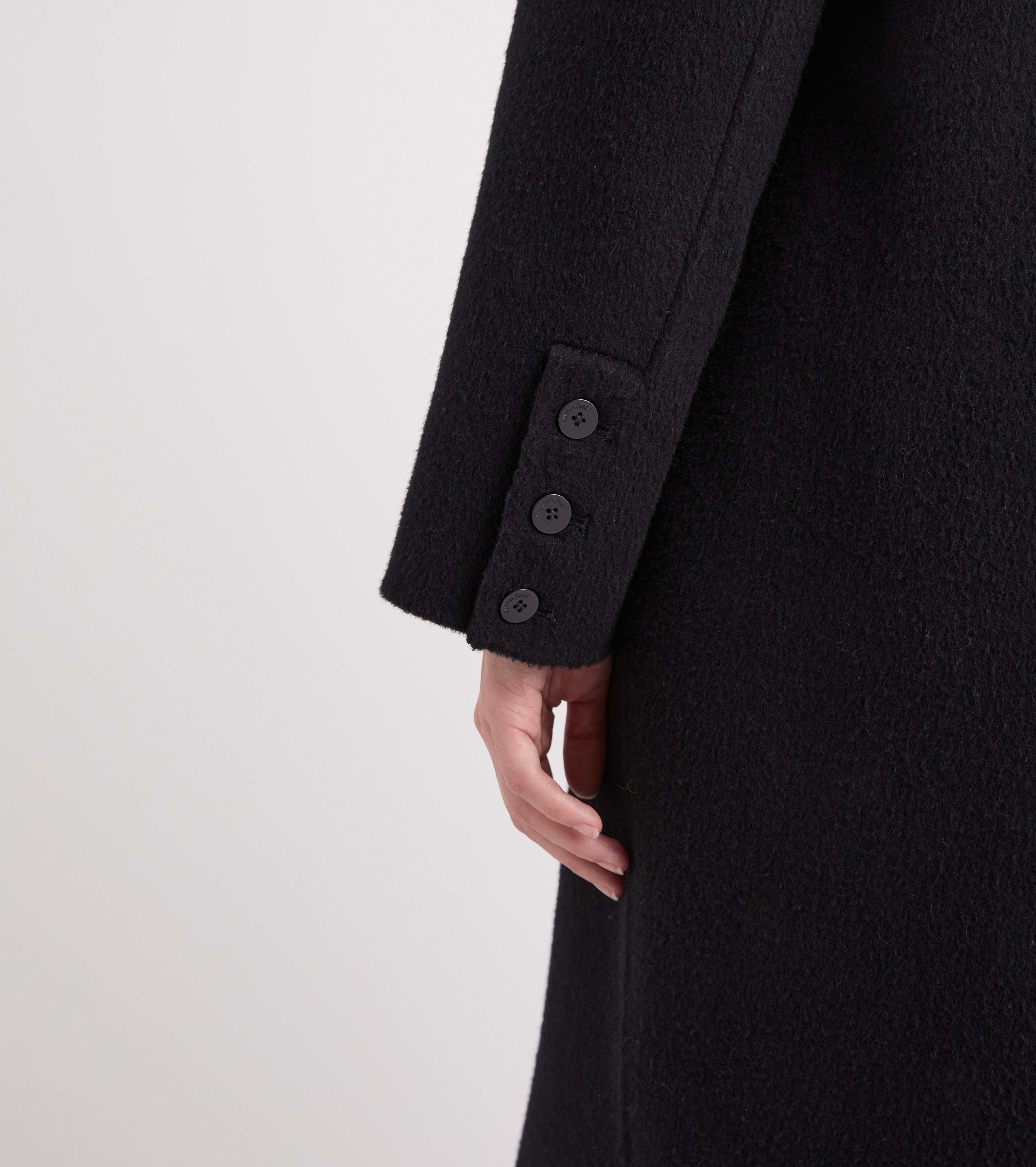 Cappotto in panno con collo alto nero