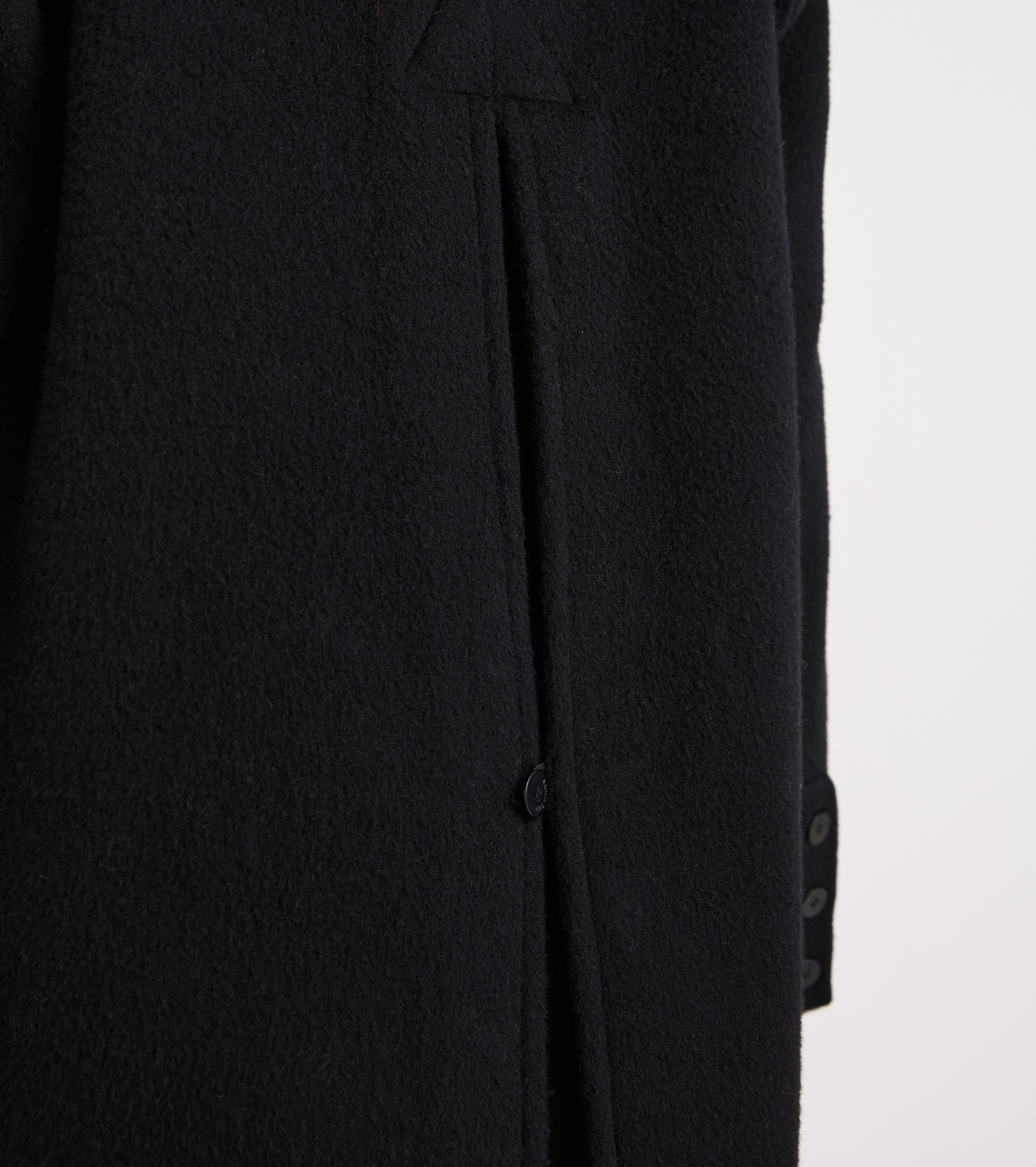 Cappotto in panno con collo alto nero