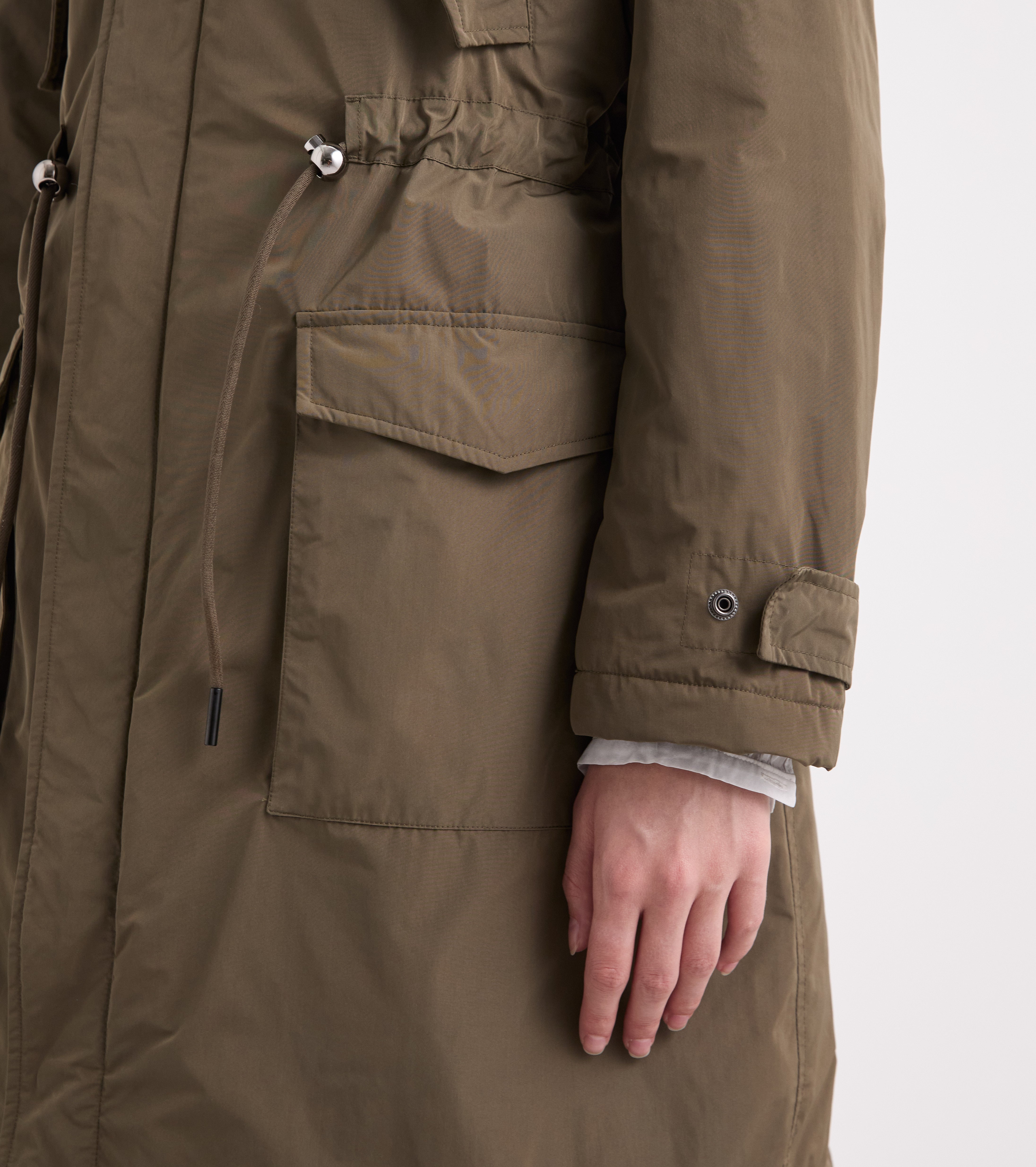 Parka in tessuto tecnico imbottito check