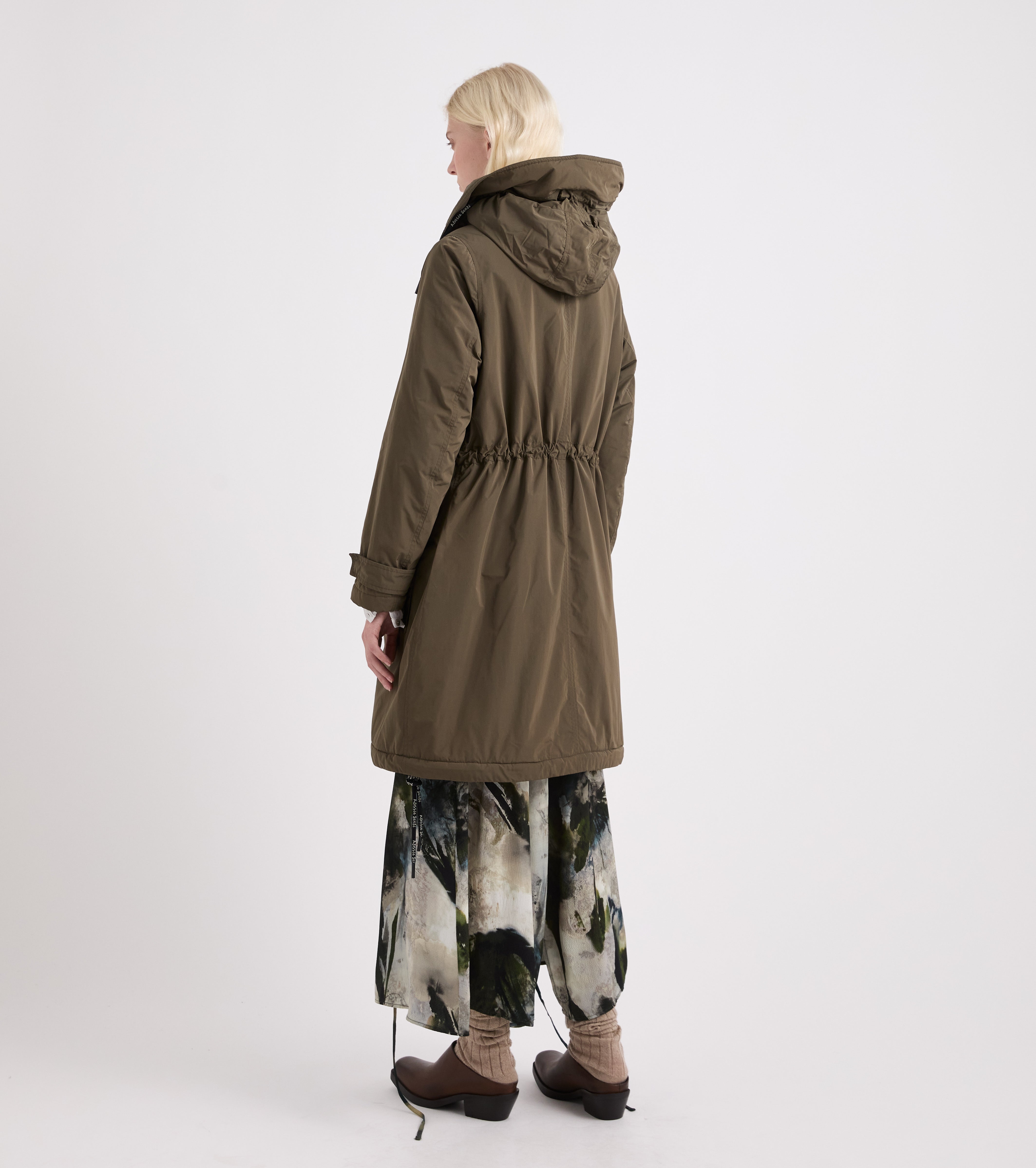 Parka in tessuto tecnico imbottito check