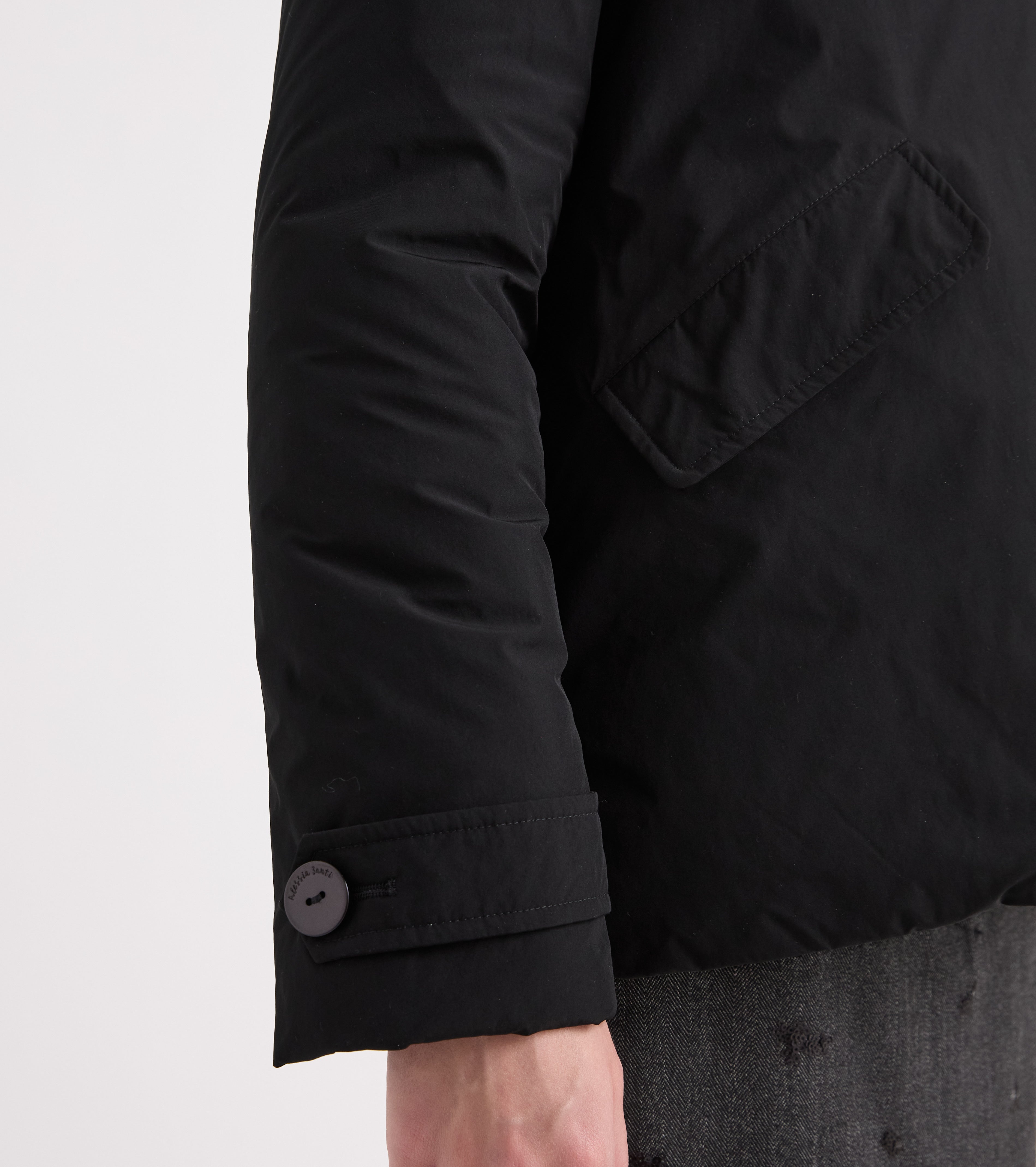Cappotto con ecopelliccia e cappuccio check