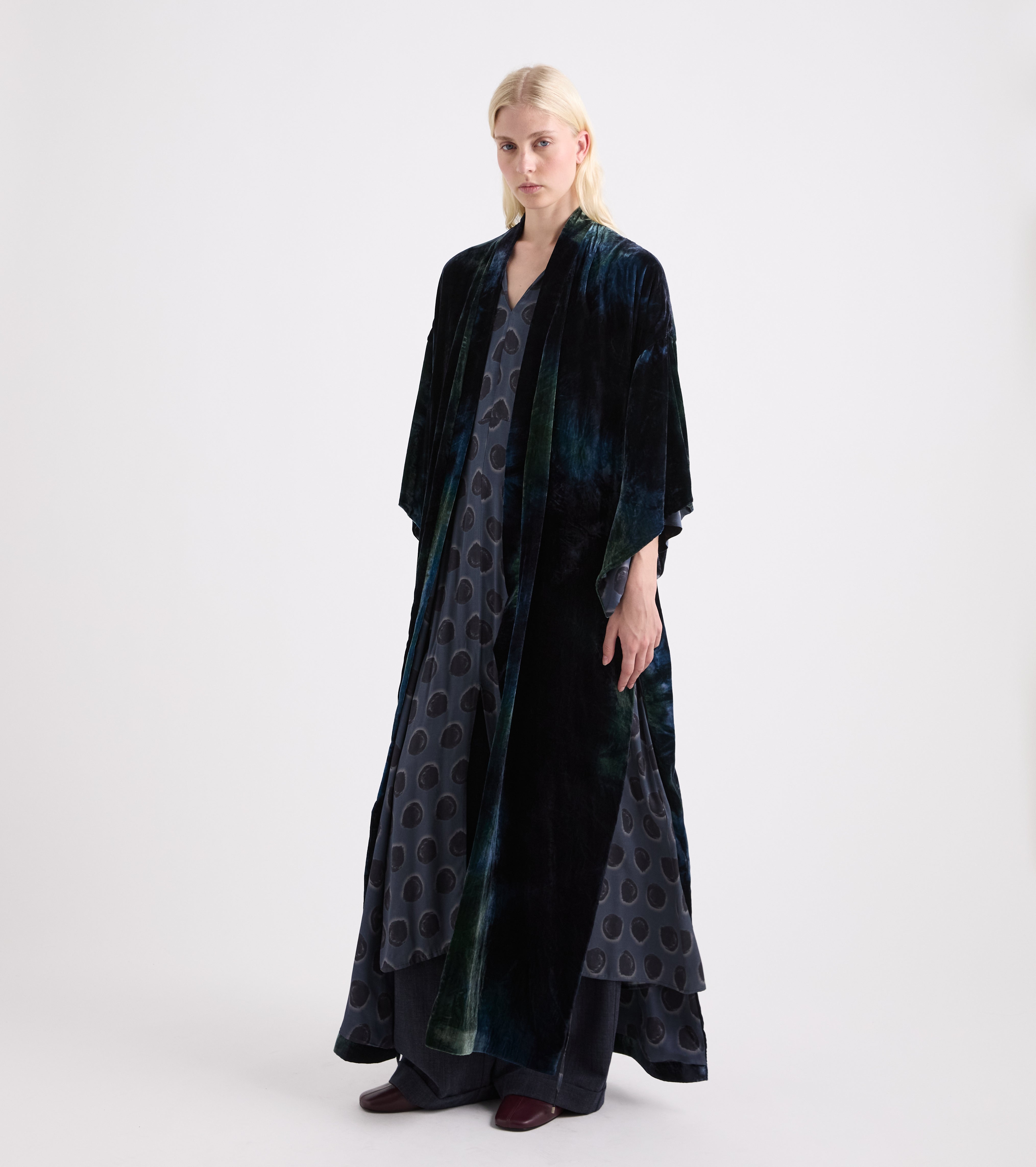 Kimono multicolor con scollo a V multicolor