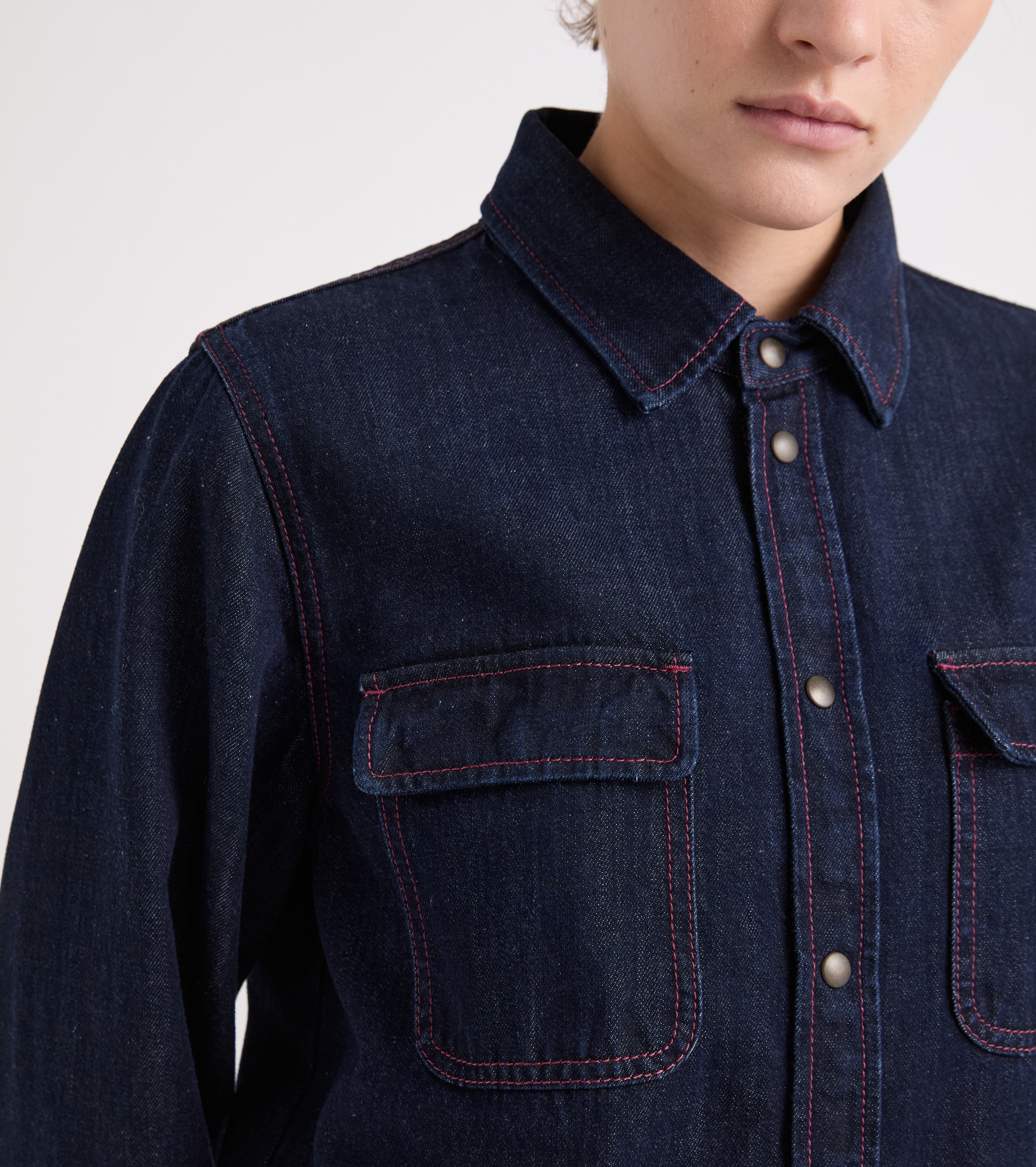 Camicia in denim di cotone nero