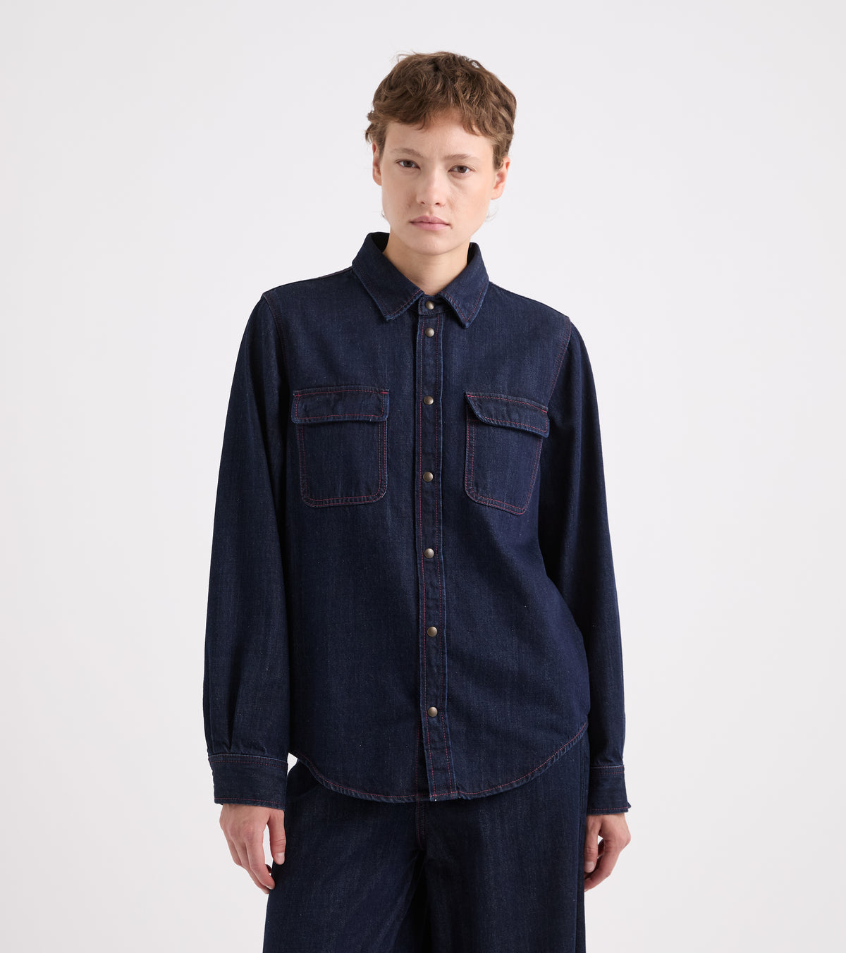 Camicia in denim di cotone nero