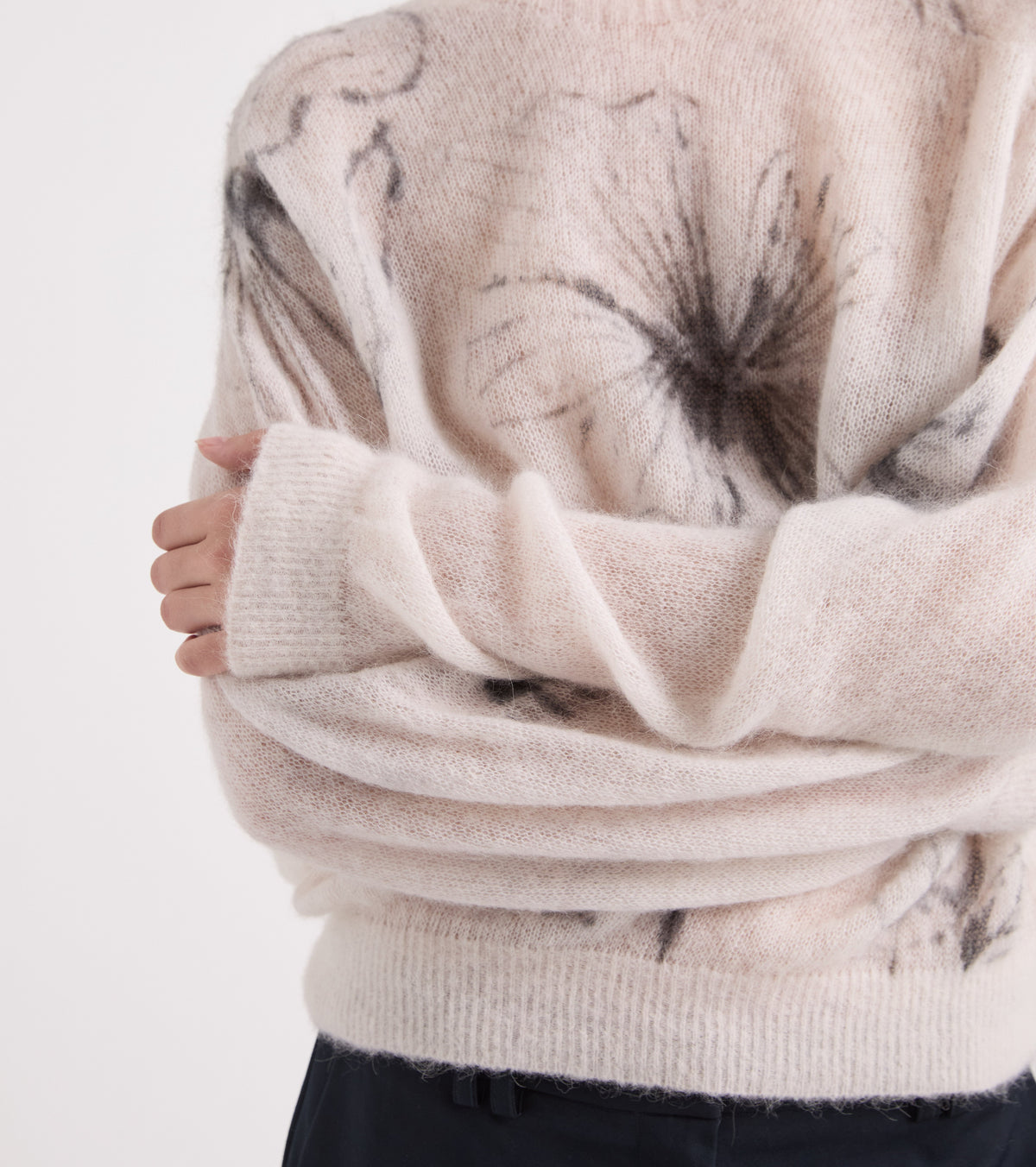 Maglia girocollo con stampa floreale blue