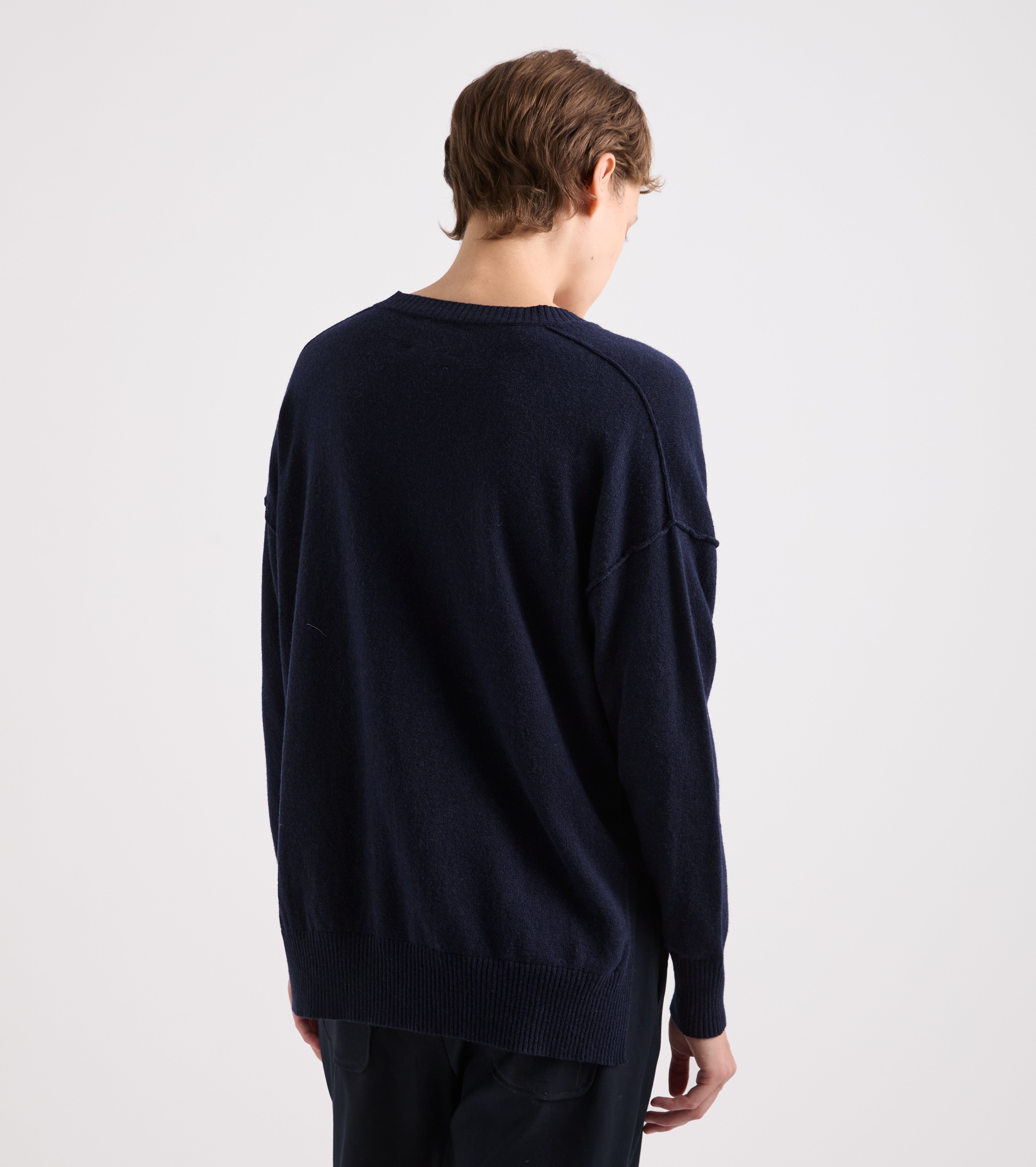 Maglia in misto cashmere con scollo a V verde