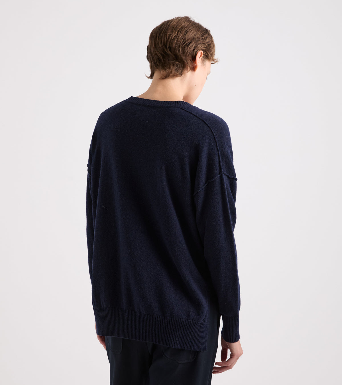 Maglia in misto cashmere con scollo a V verde