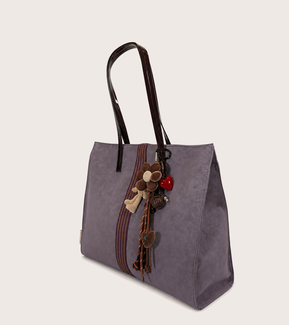 Borsa shopping in ecopelle scamosciata violetta