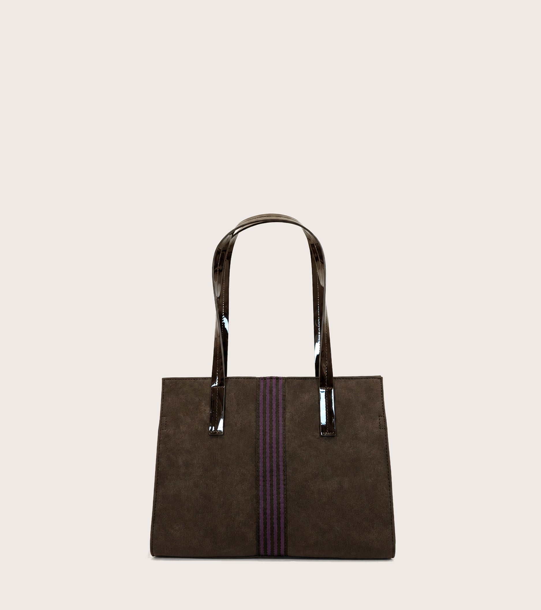 Borsa shopping scamosciata con charm bistro