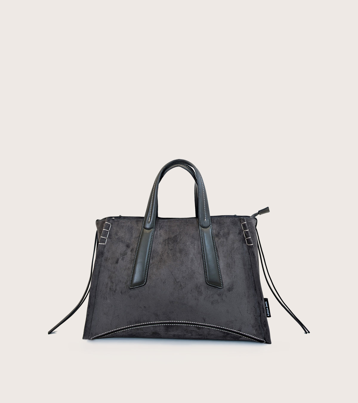 Borsa shopping in ecopelle scamosciata lavagna