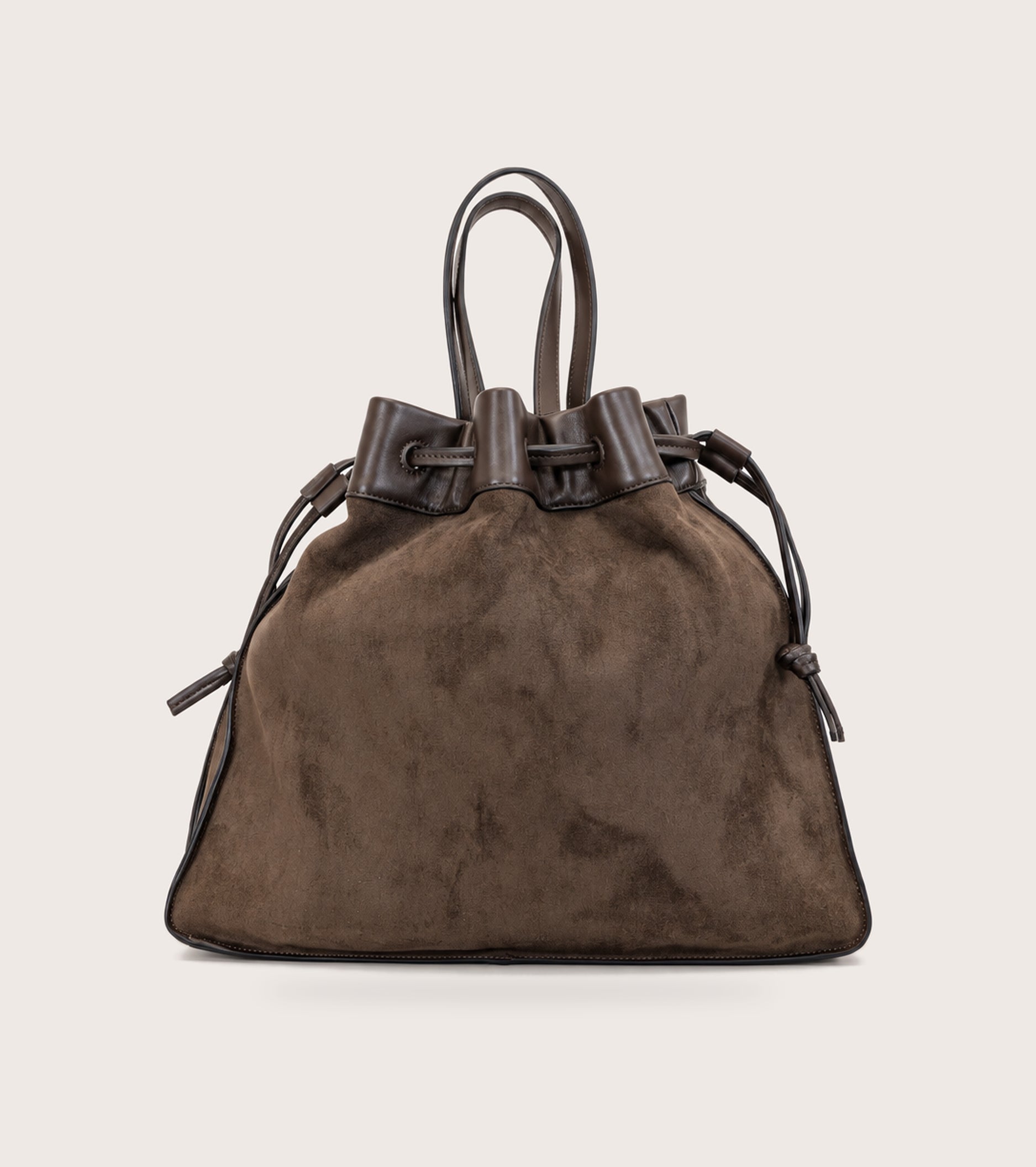 Borsa a mano in ecopelle scamosciata ebano