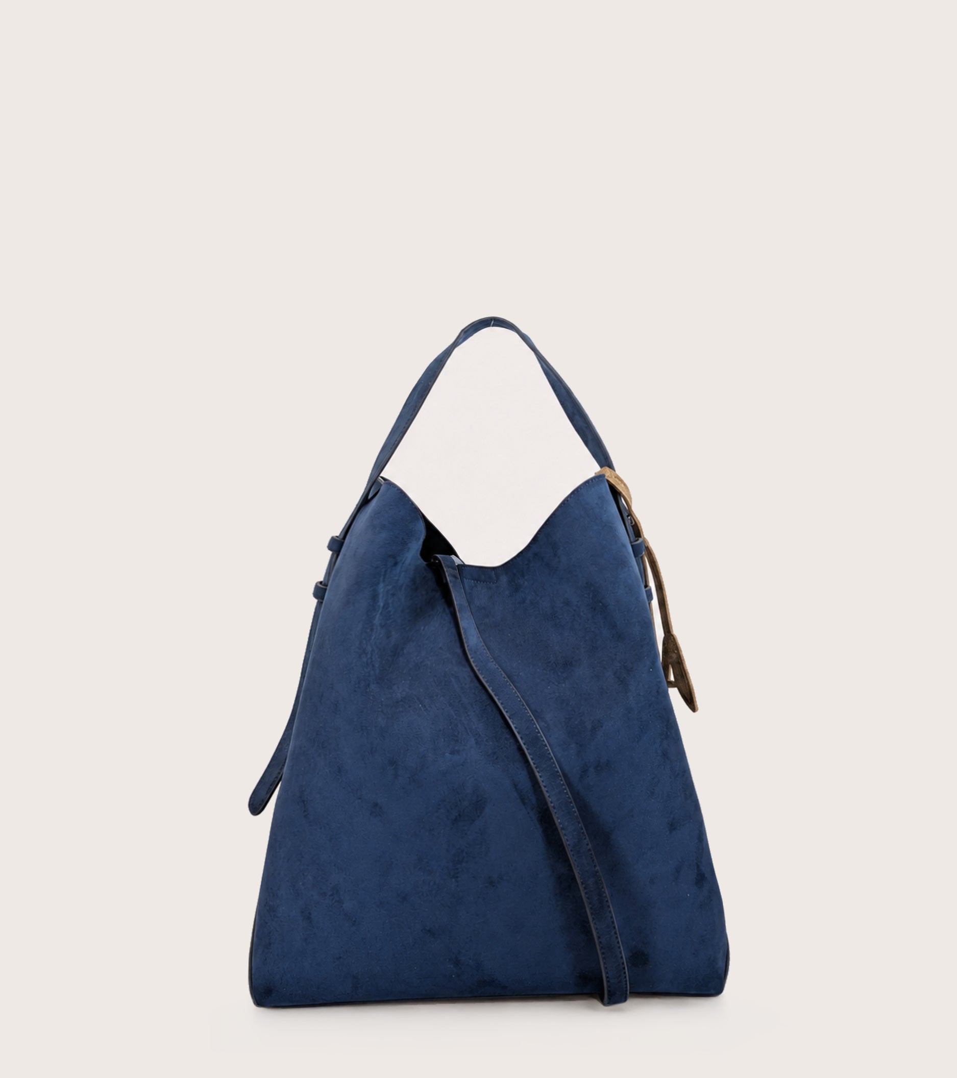 Suede bucket bag with AS Mezzanotte charm