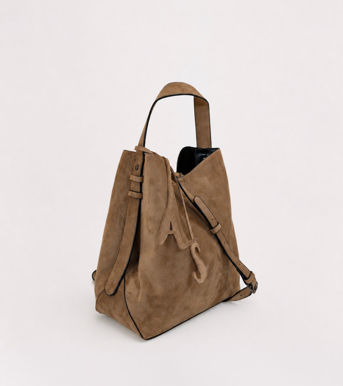 Borsa a secchiello con charm AS ermellino