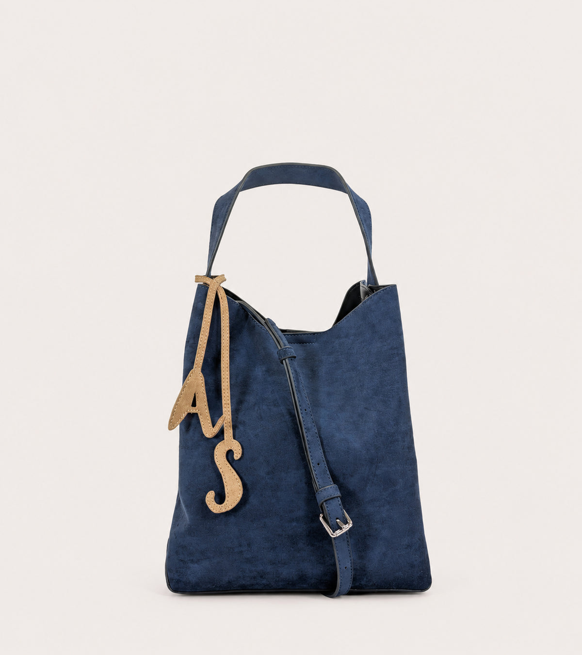 Borsa a secchiello con charm AS mezzanotte