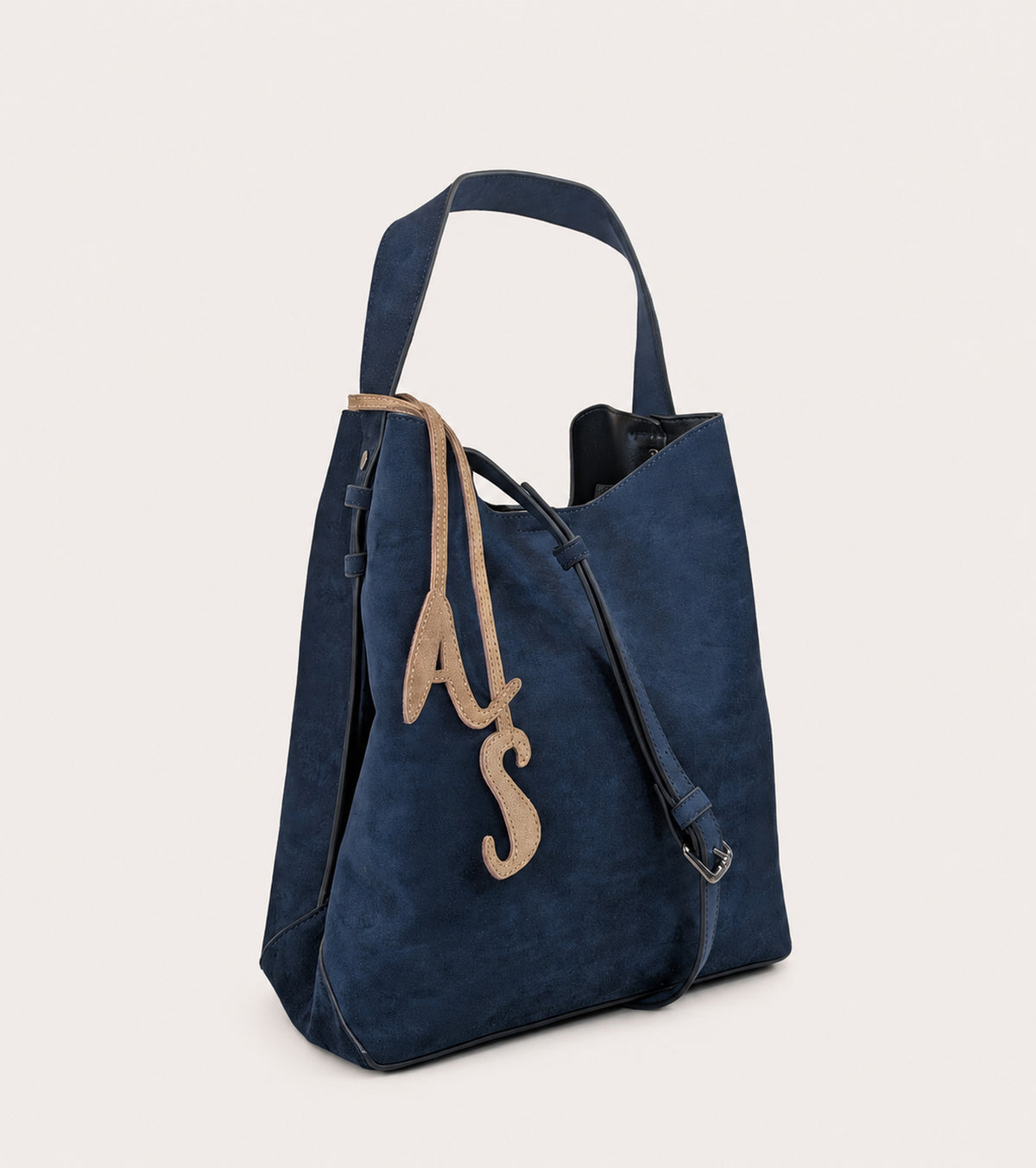 Borsa a secchiello con charm AS mezzanotte