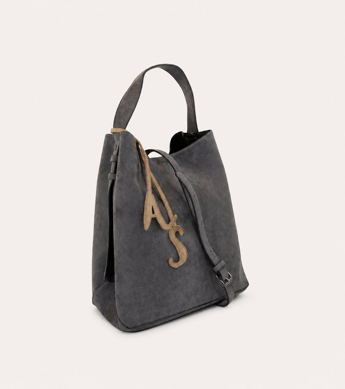 Borsa a secchiello con charm AS lavagna