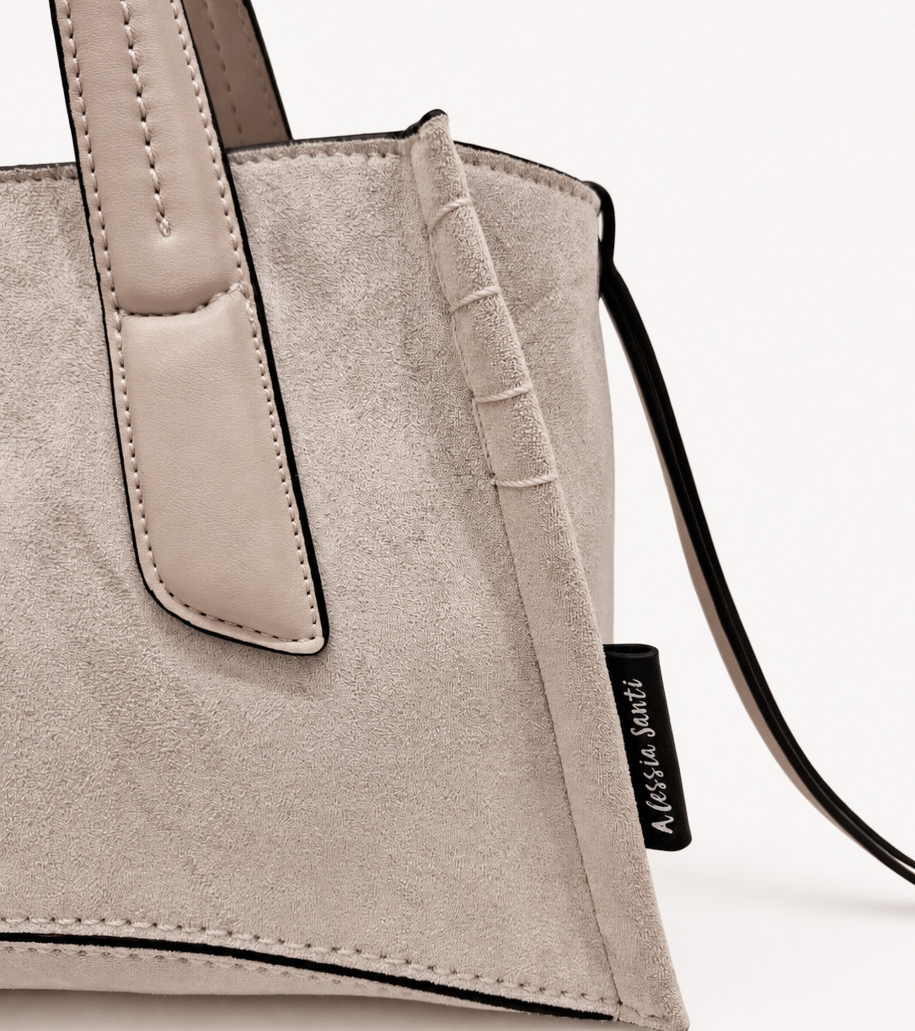 Borsa a mano in ecopelle scamosciata sale