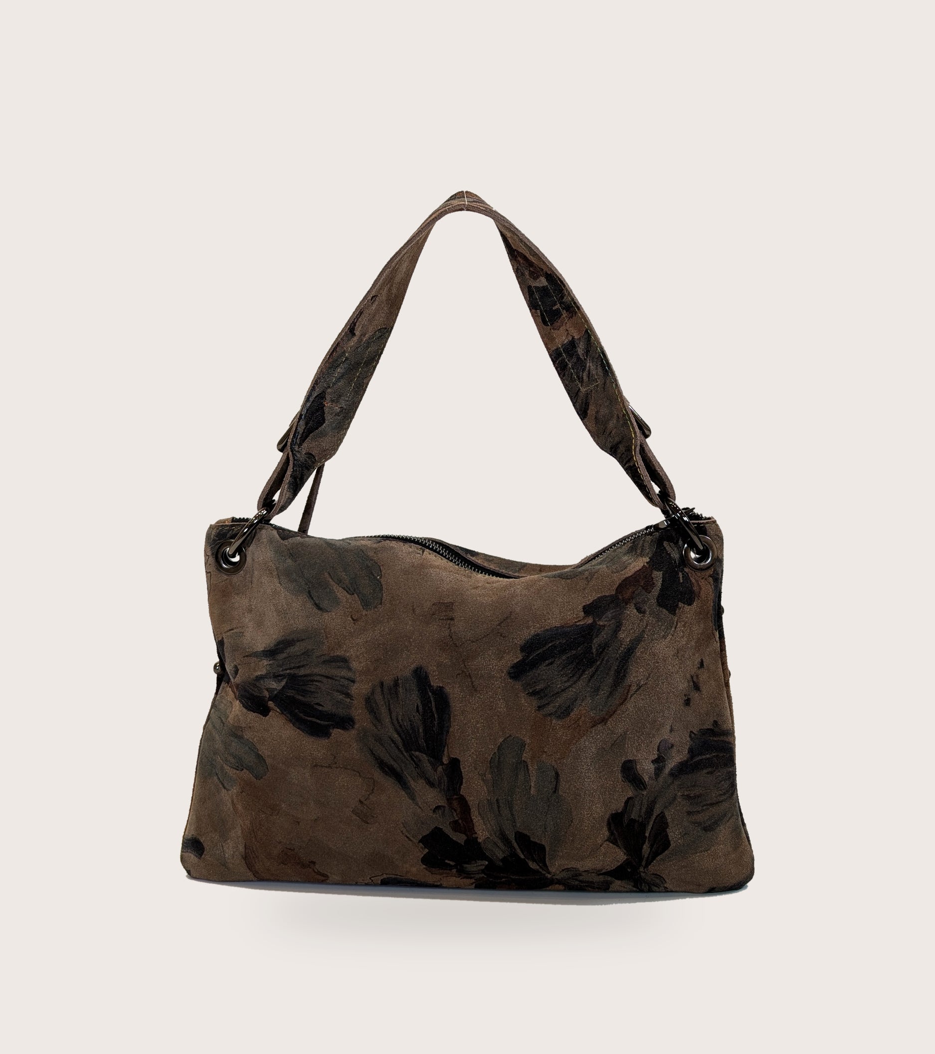 Borsa a spalla con stampa e borchie stampa multicolor
